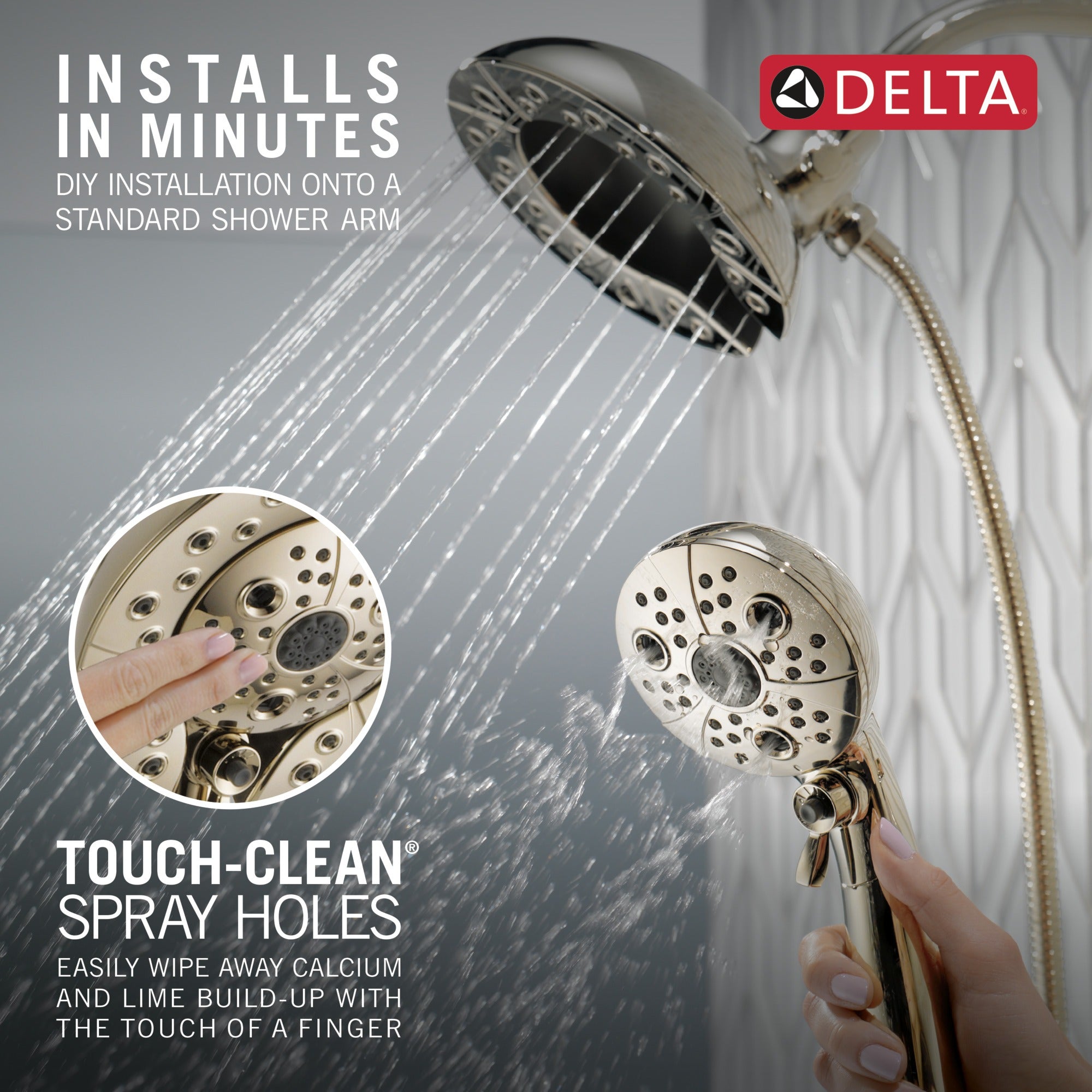 Delta Universal Showering Components H2Okinetic® In2ition® 5-Setting Two-In-One Shower