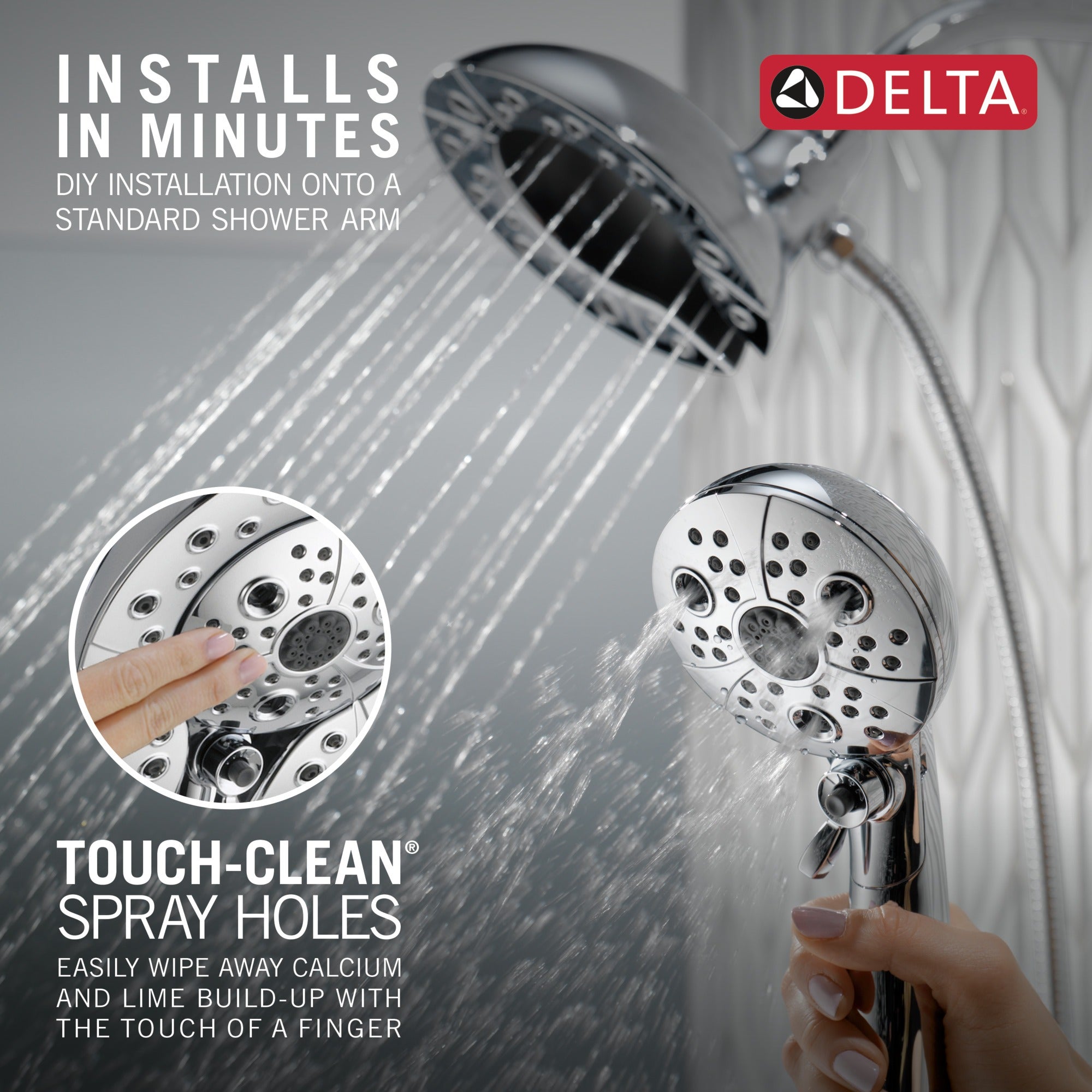 Delta Universal Showering Components H2Okinetic® In2ition® 5-Setting Two-In-One Shower
