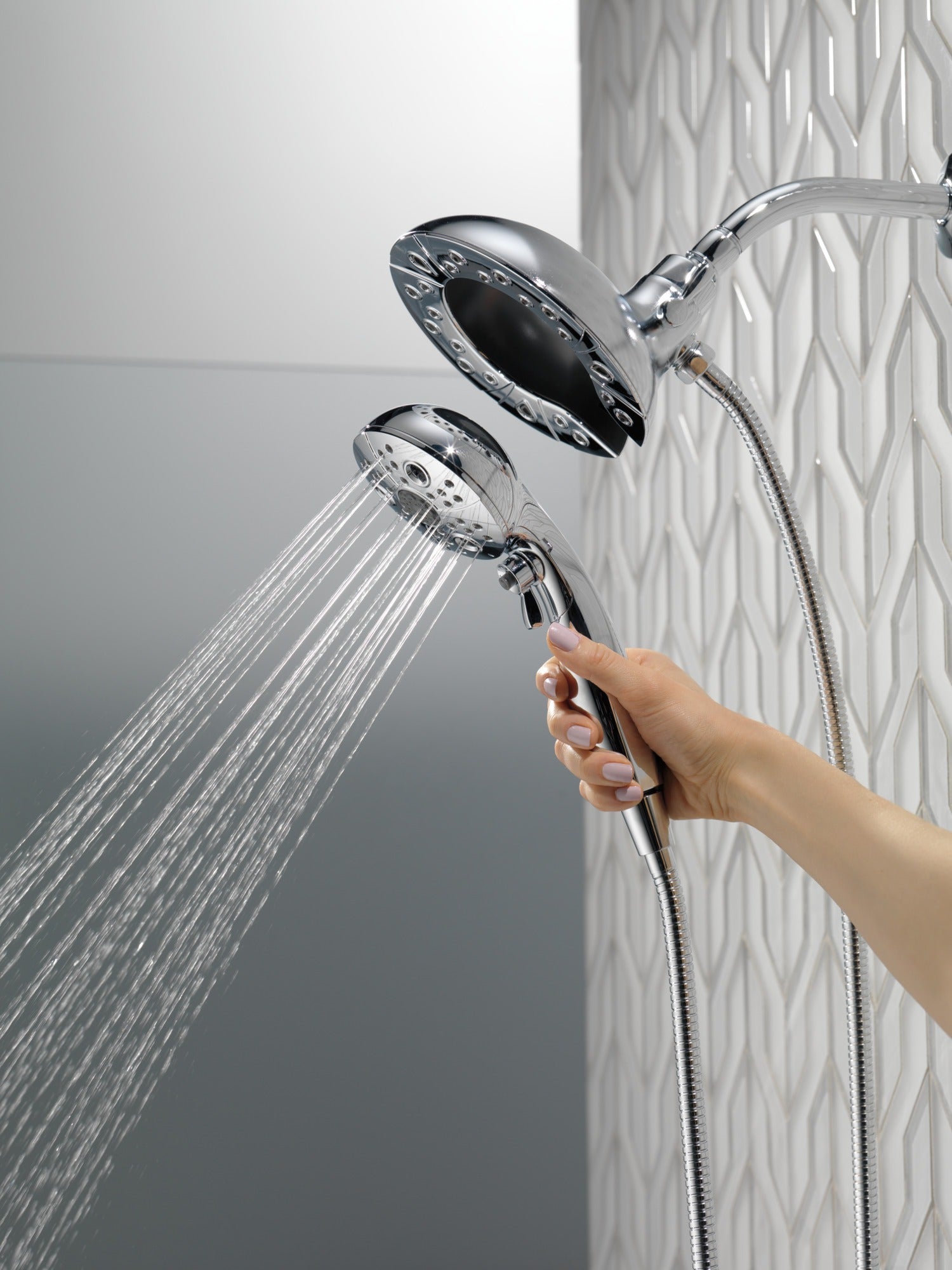 Delta Universal Showering Components H2Okinetic® In2ition® 5-Setting Two-In-One Shower