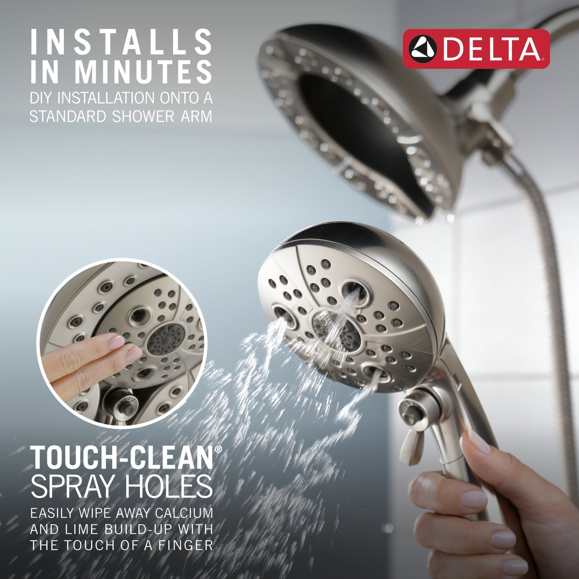 Delta Universal Showering Components H2Okinetic® In2ition® 5-Setting Two-In-One Shower
