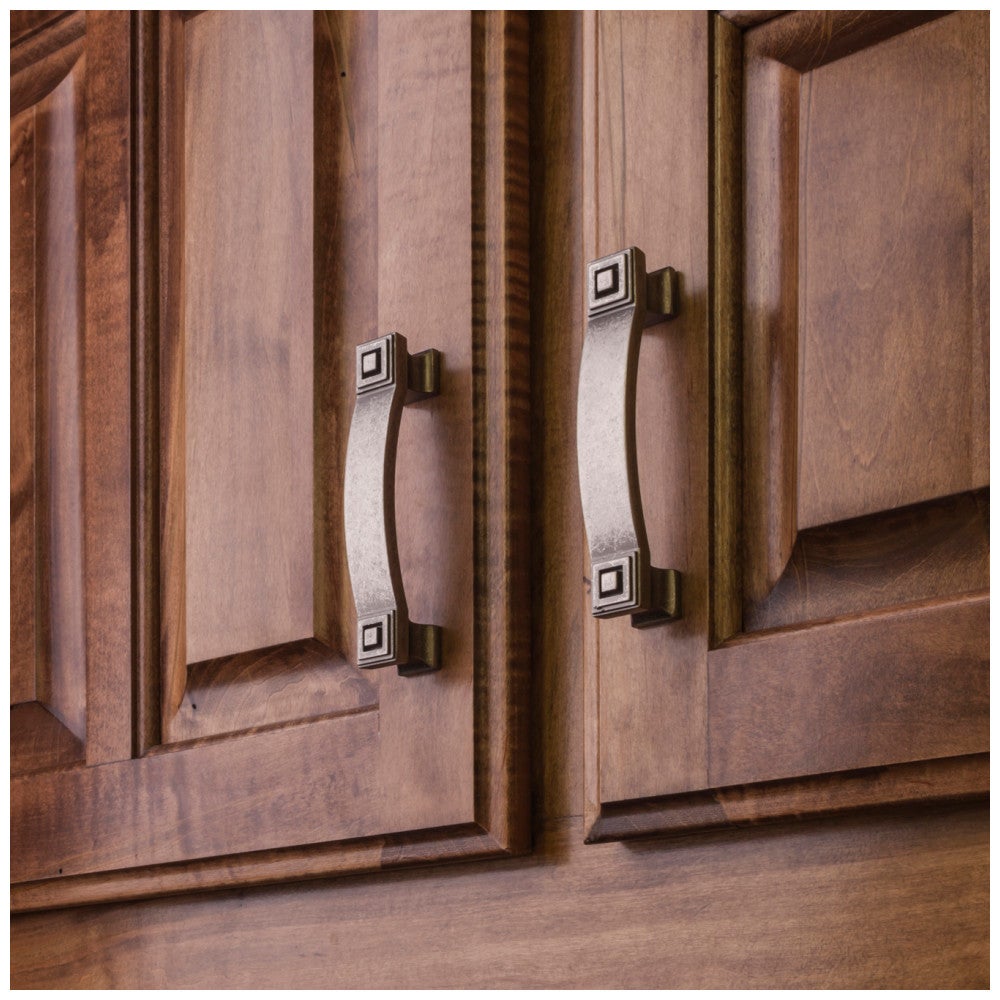 Hardware Resources 96 mm Center-to-Center Satin Nickel Square Delmar Cabinet Pull