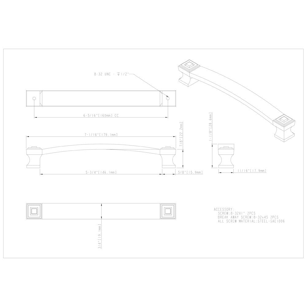 Hardware Resources 96 mm Center-to-Center Satin Nickel Square Delmar Cabinet Pull