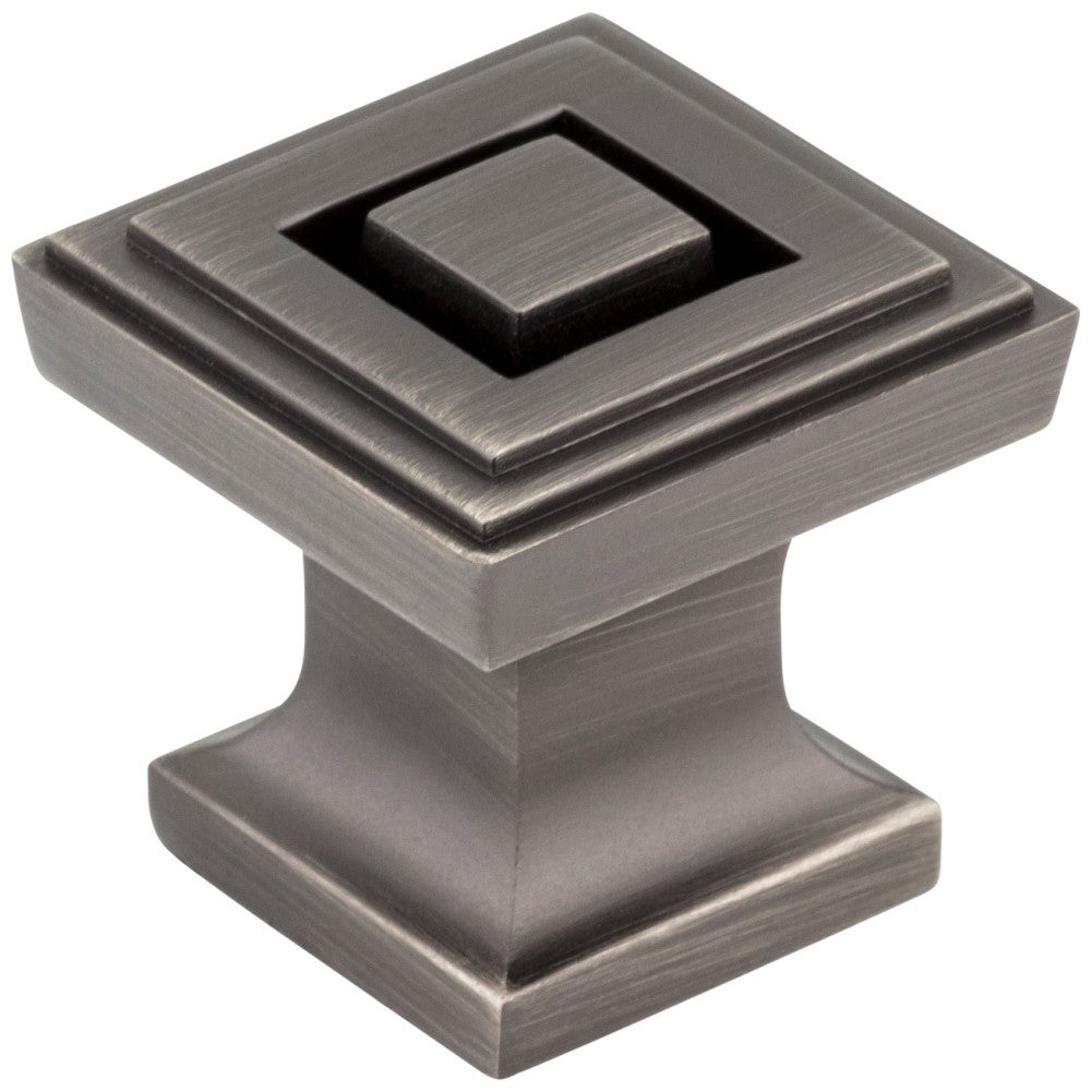 Hardware Resources 1" Overall Length Satin Nickel Square Delmar Cabinet Knob