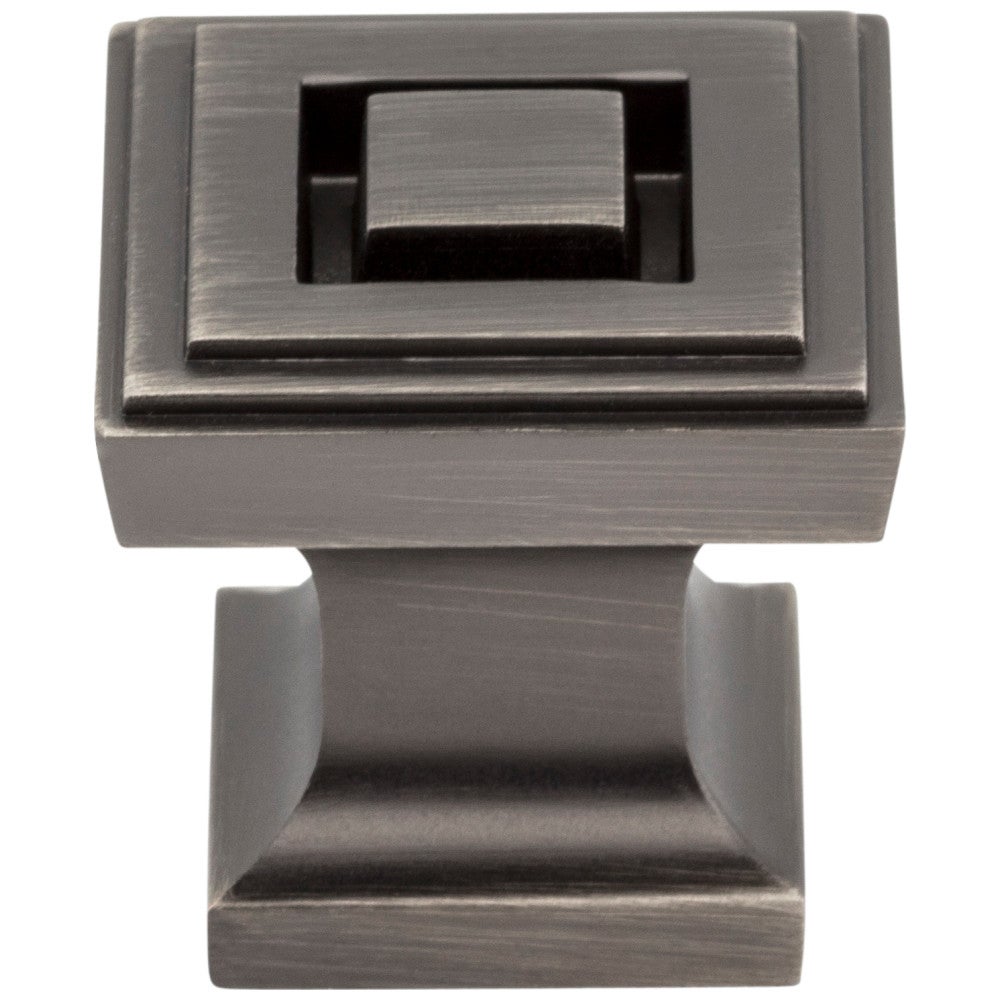 Hardware Resources 1" Overall Length Satin Nickel Square Delmar Cabinet Knob