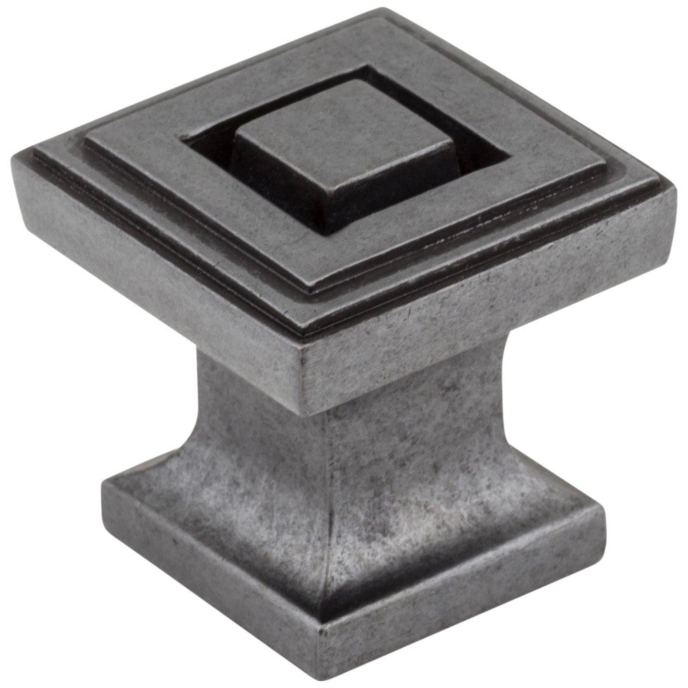 Hardware Resources 1" Overall Length Satin Nickel Square Delmar Cabinet Knob