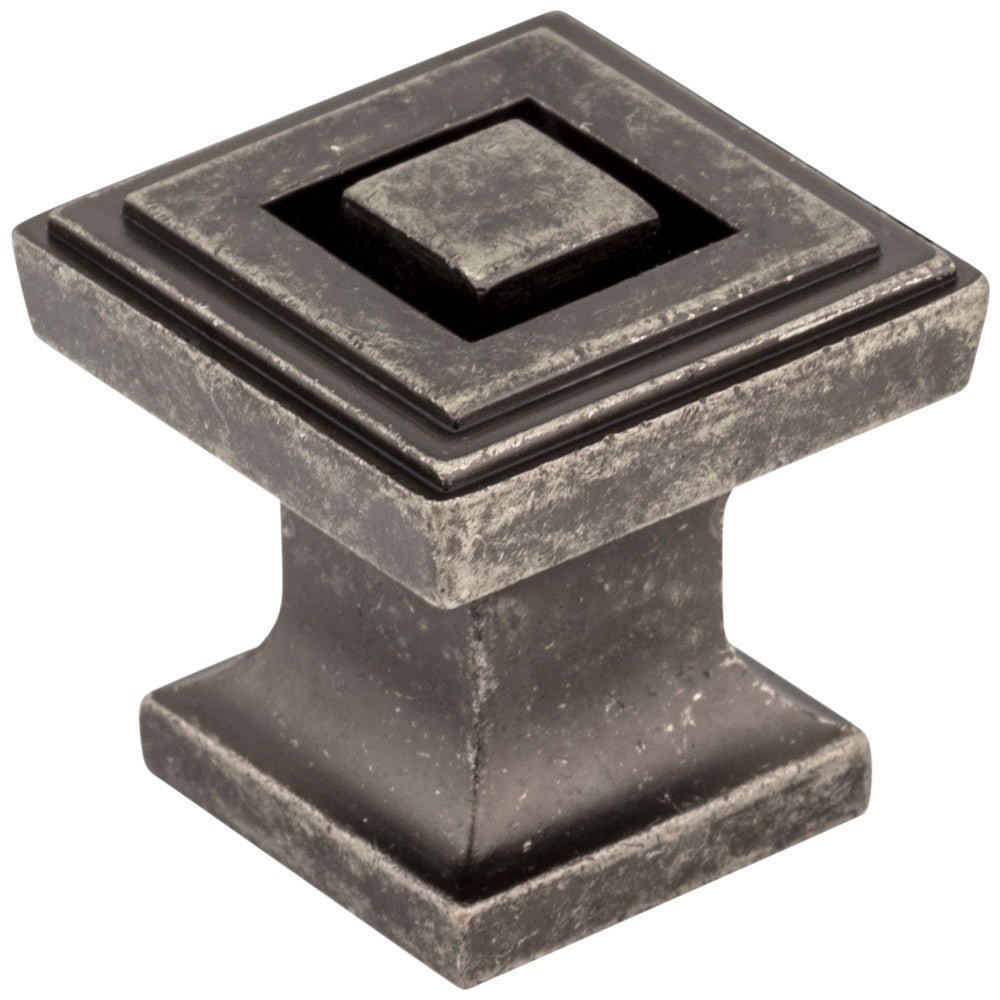 Hardware Resources 1" Overall Length Satin Nickel Square Delmar Cabinet Knob