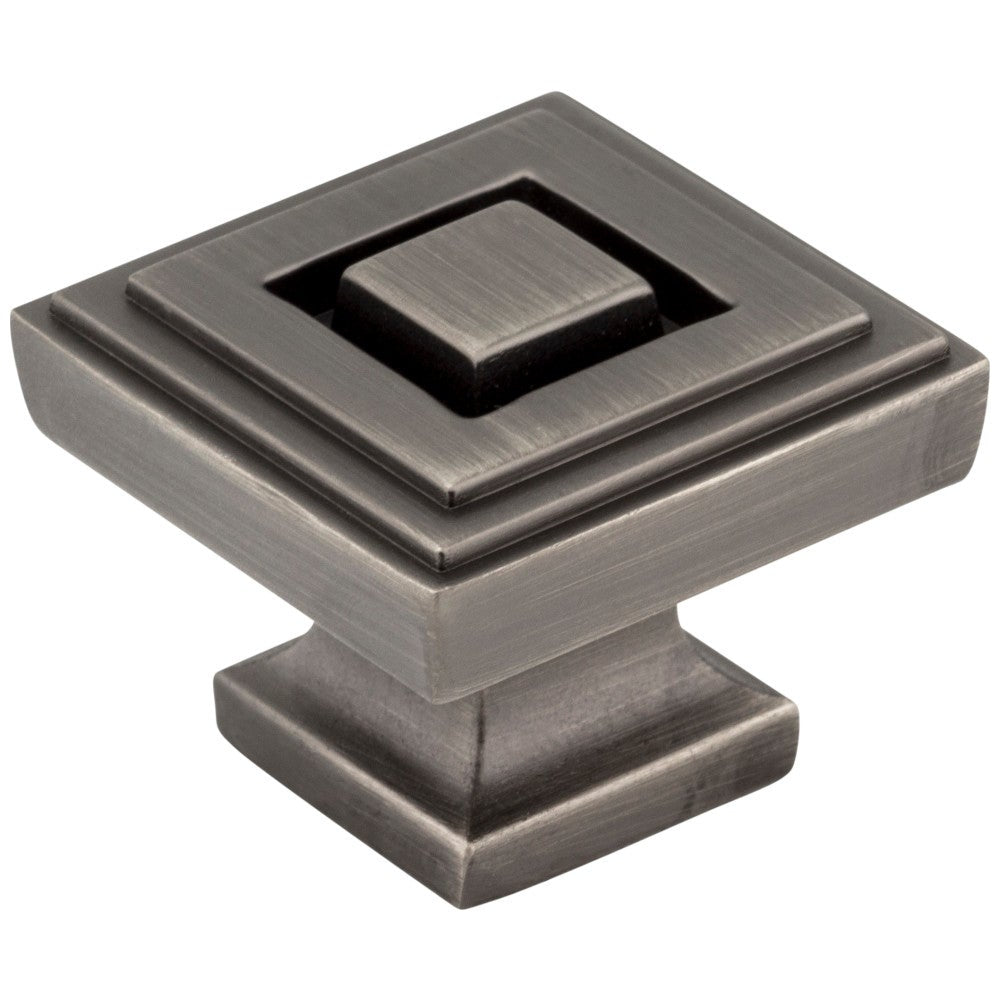 Hardware Resources 1" Overall Length Satin Nickel Square Delmar Cabinet Knob