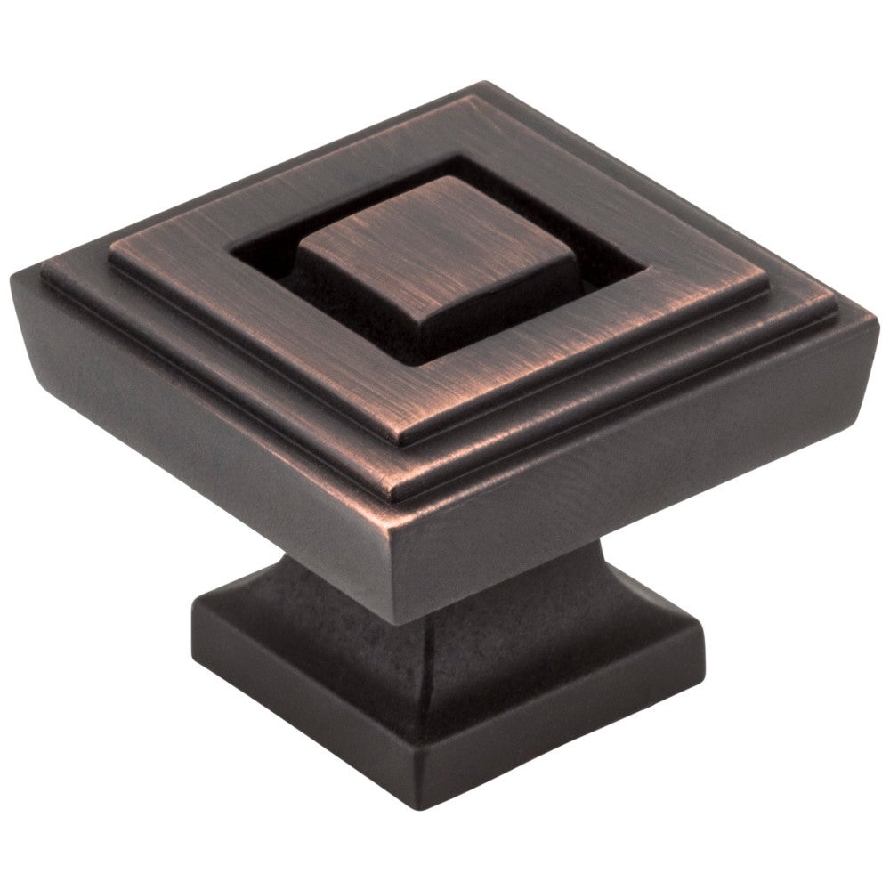 Hardware Resources 1" Overall Length Satin Nickel Square Delmar Cabinet Knob