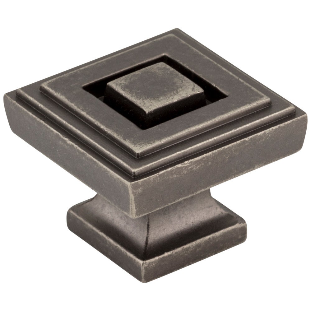 Hardware Resources 1" Overall Length Satin Nickel Square Delmar Cabinet Knob