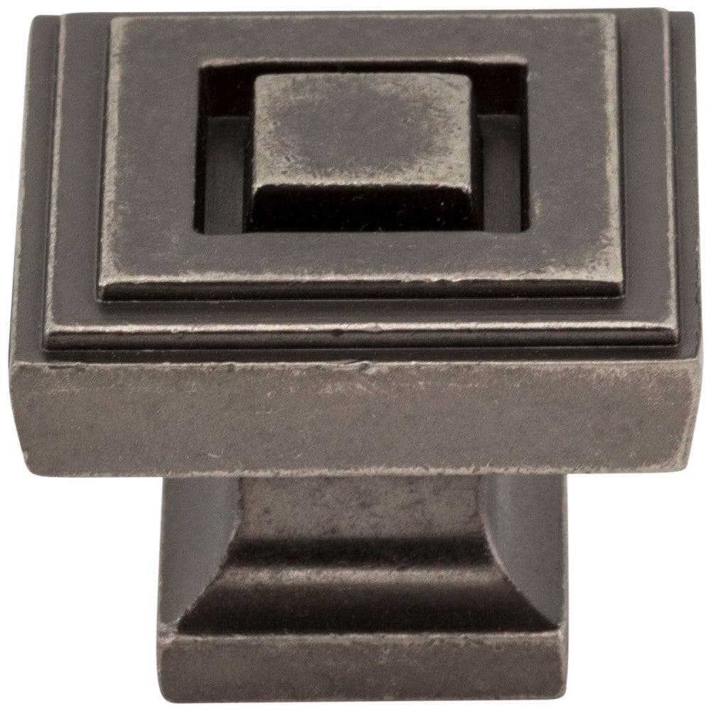 Hardware Resources 1" Overall Length Satin Nickel Square Delmar Cabinet Knob