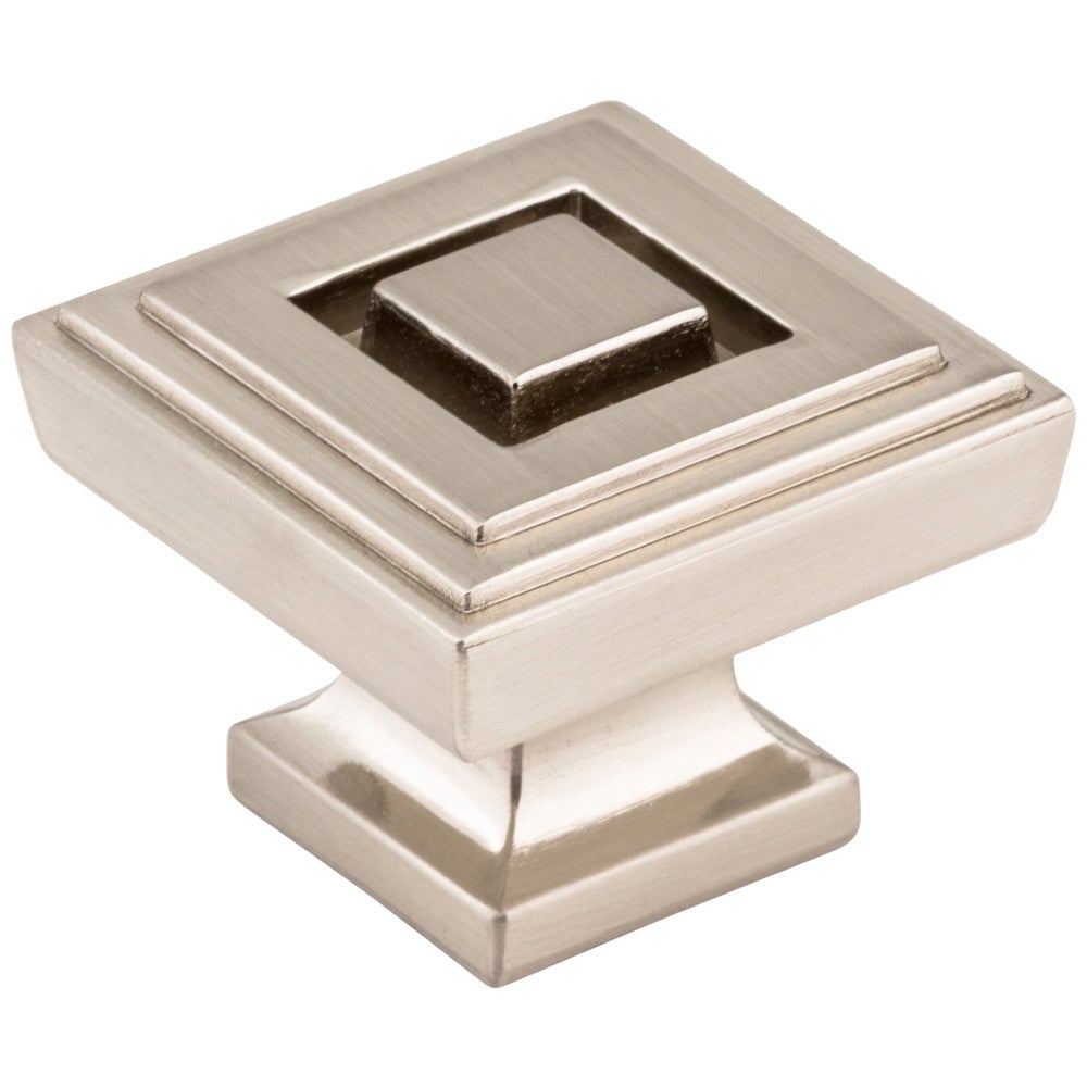 Hardware Resources 1" Overall Length Satin Nickel Square Delmar Cabinet Knob