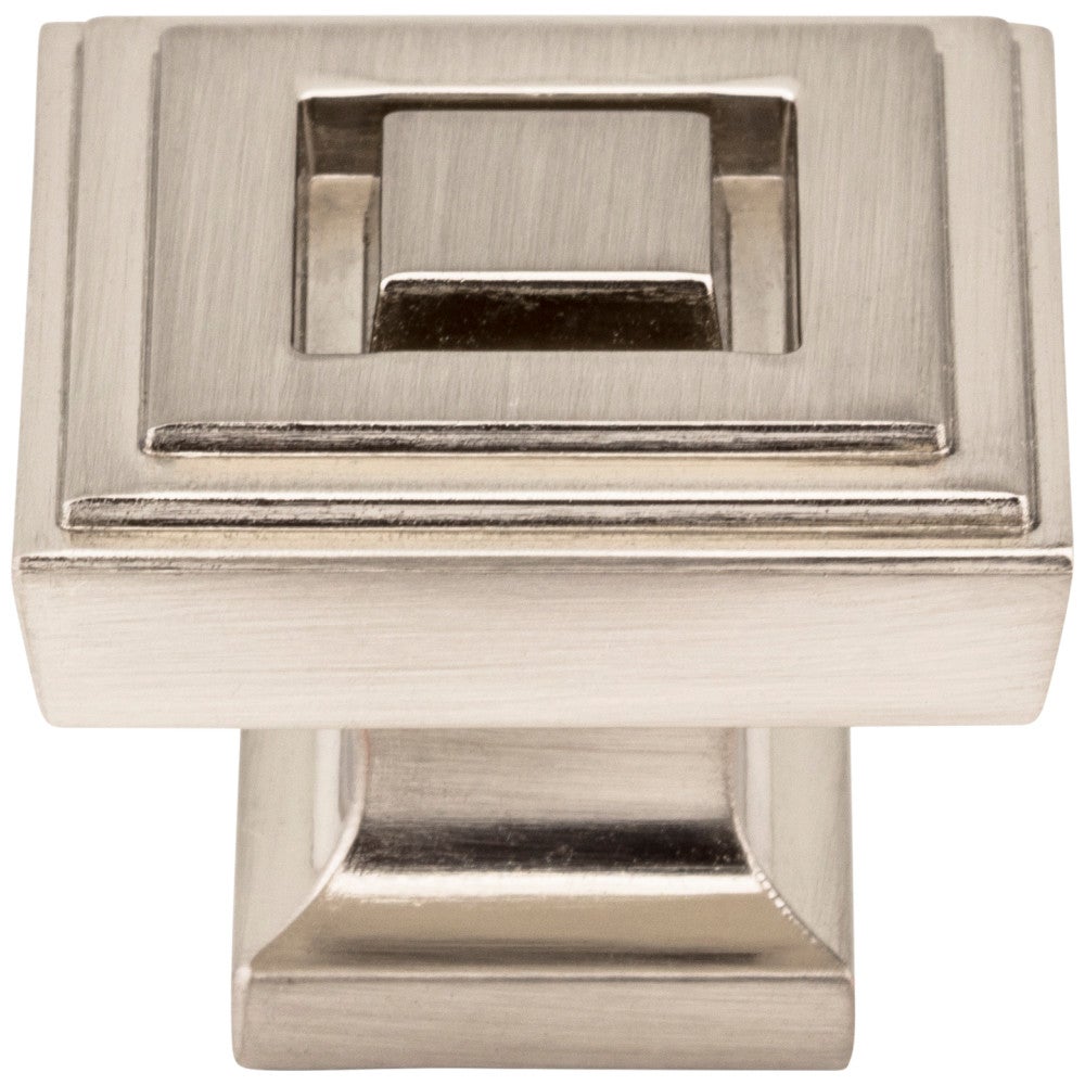 Hardware Resources 1" Overall Length Satin Nickel Square Delmar Cabinet Knob