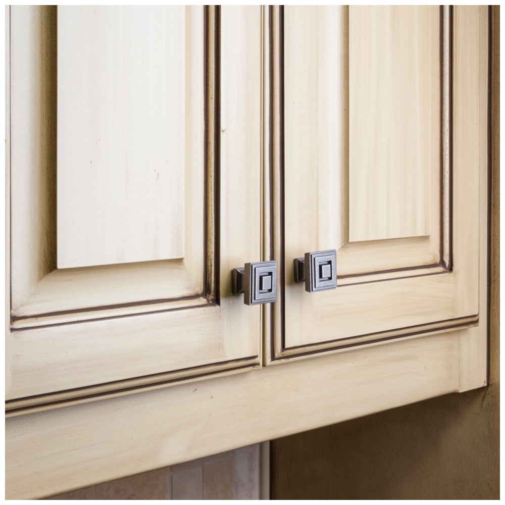 Hardware Resources 1" Overall Length Satin Nickel Square Delmar Cabinet Knob