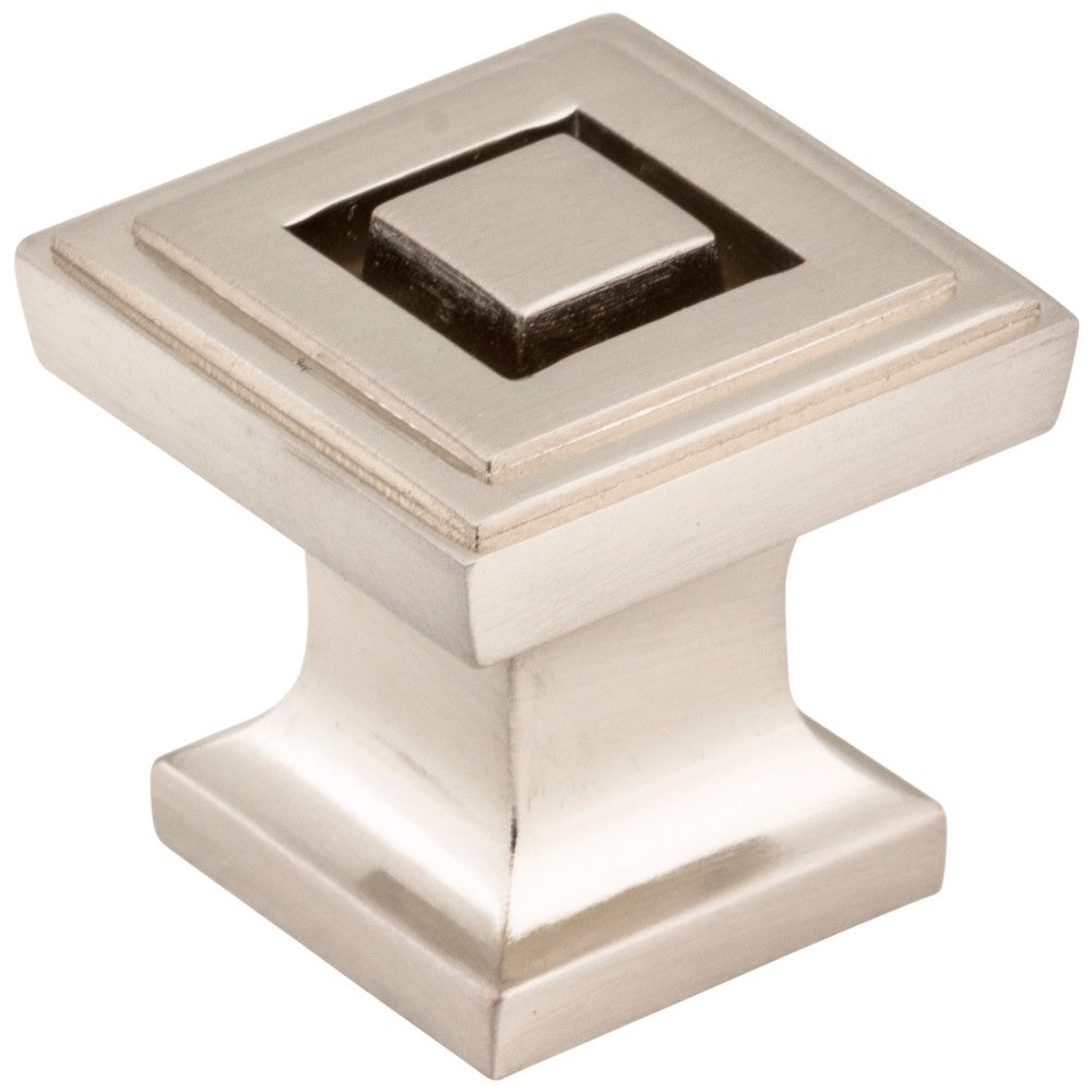Hardware Resources 1" Overall Length Satin Nickel Square Delmar Cabinet Knob