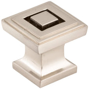 Hardware Resources 1" Overall Length Satin Nickel Square Delmar Cabinet Knob