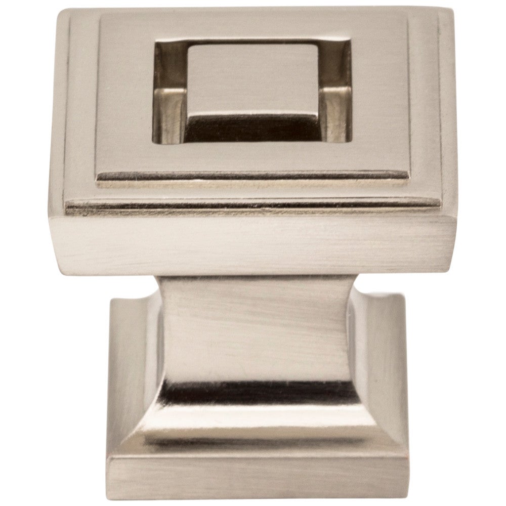 Hardware Resources 1" Overall Length Satin Nickel Square Delmar Cabinet Knob