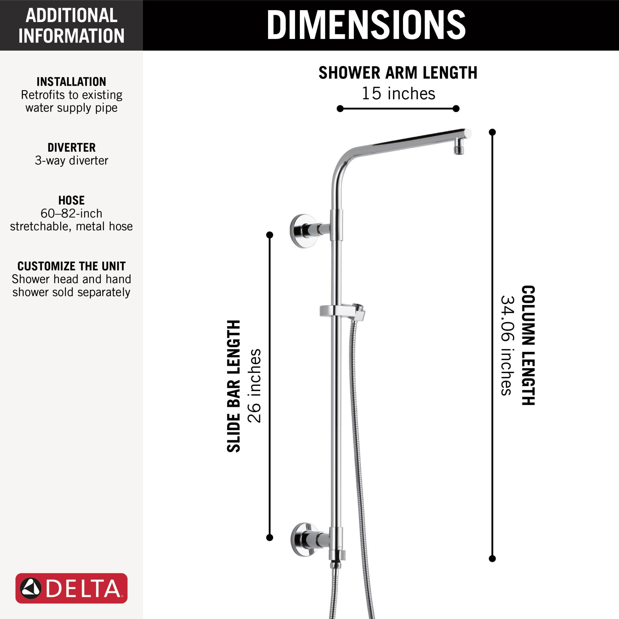 Delta Universal Showering Components Emerge® 26" Round Shower Column