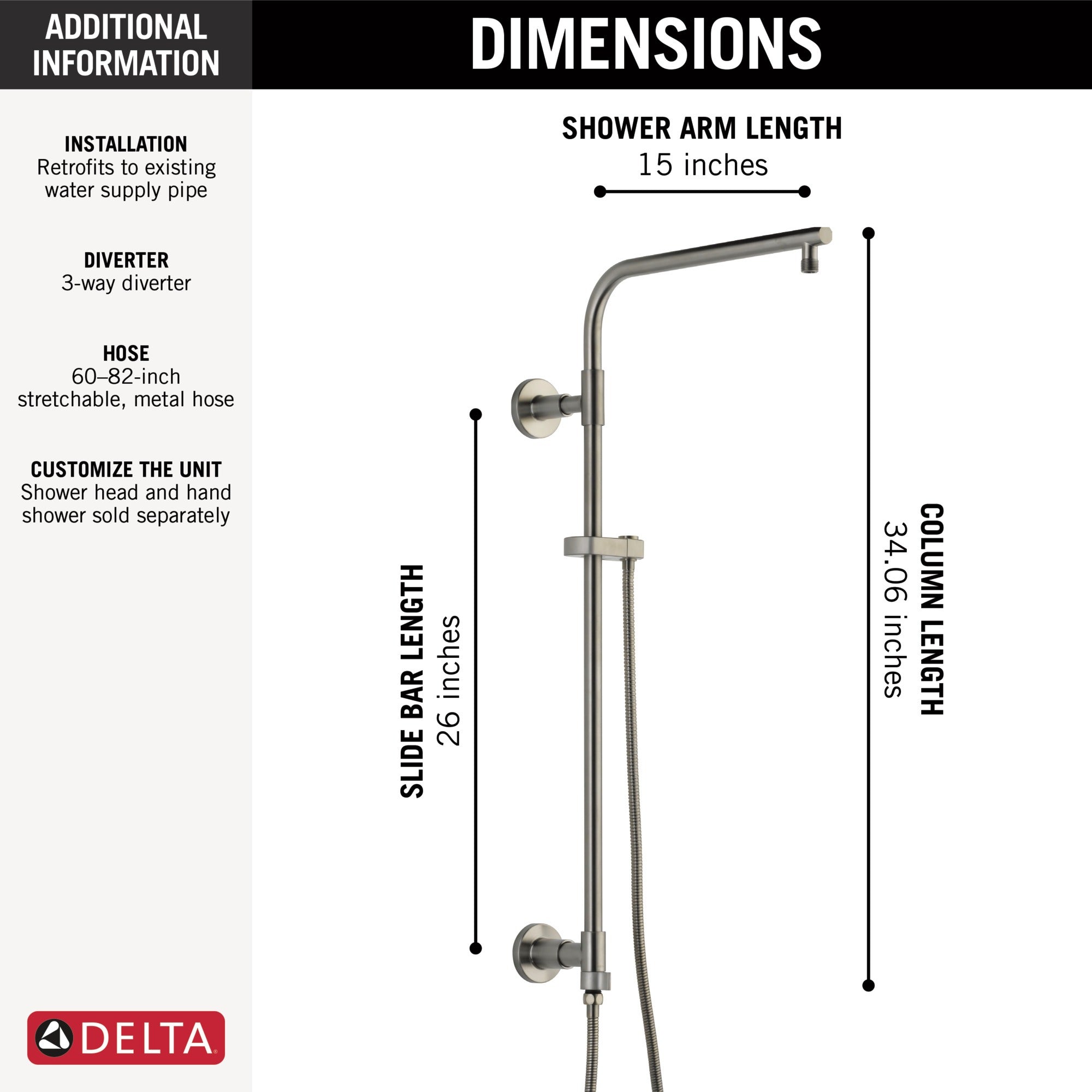 Delta Universal Showering Components Emerge® 26" Round Shower Column