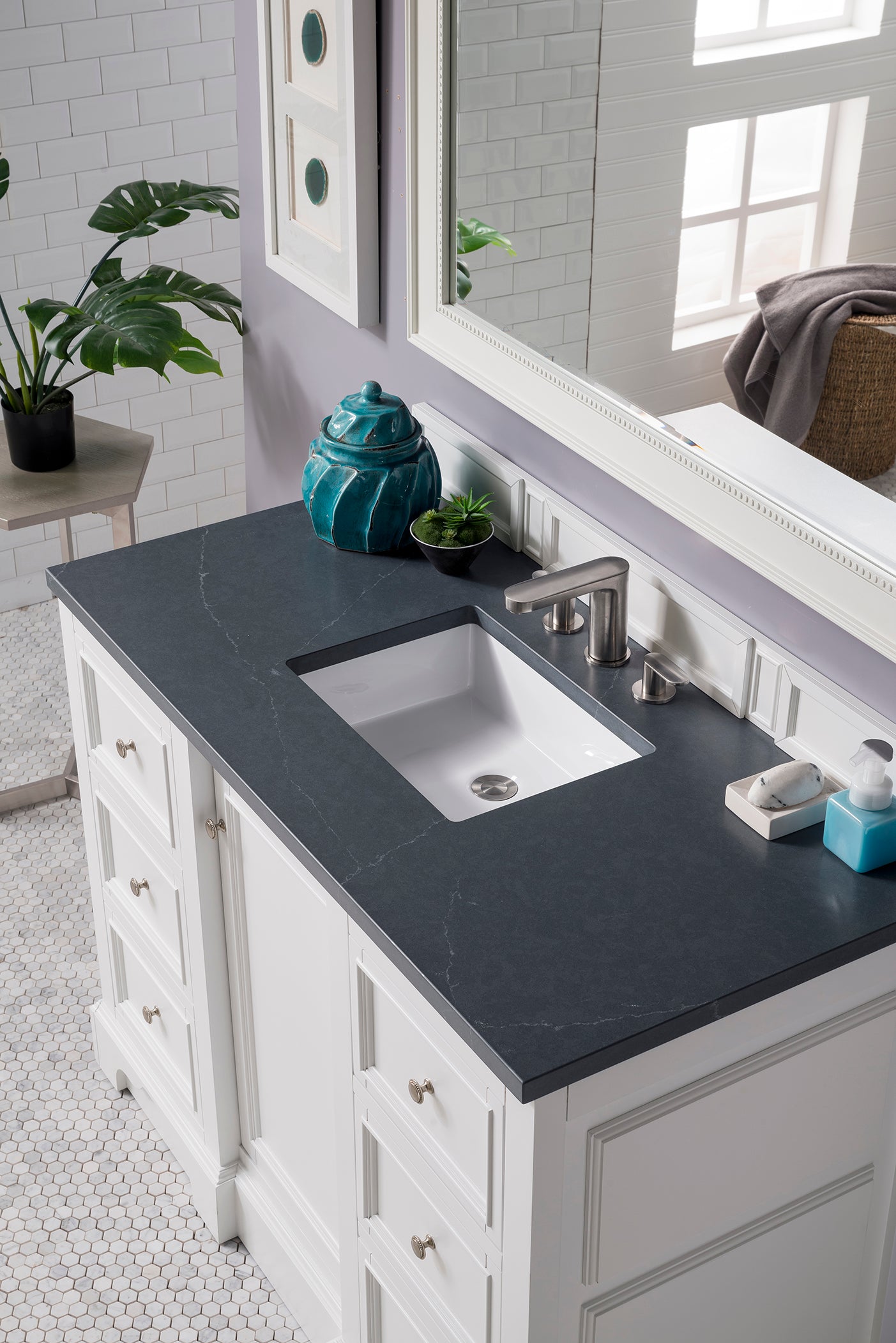 James Martin De Soto 48" Single Vanity in Bright White with 3cm Countertop