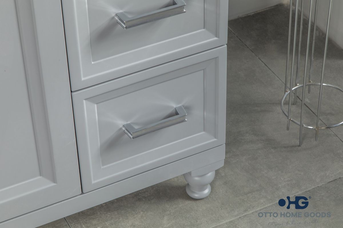 Isabel 42" Gray Bathroom Vanity with Quartz Top & Chrome Hardware