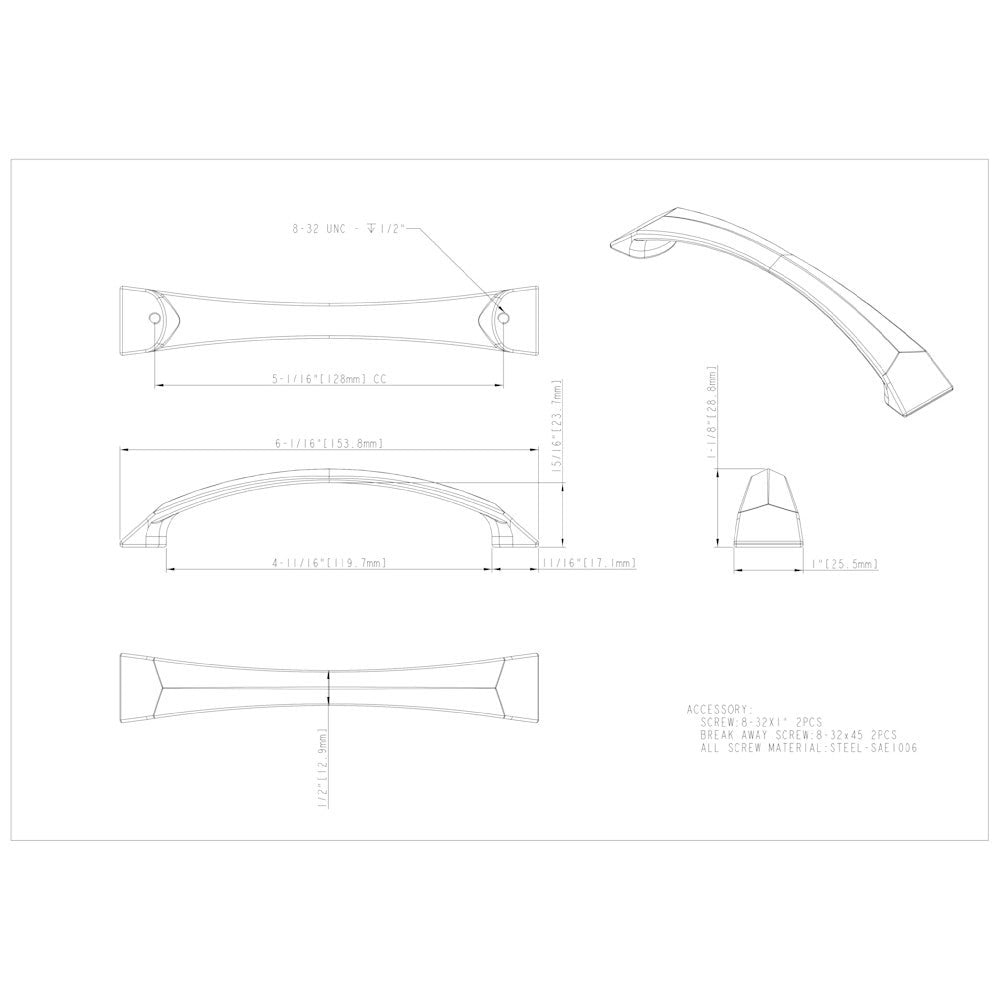 Hardware Resources 96 mm Center-to-Center Satin Nickel Pyramid Cairo Cabinet Pull