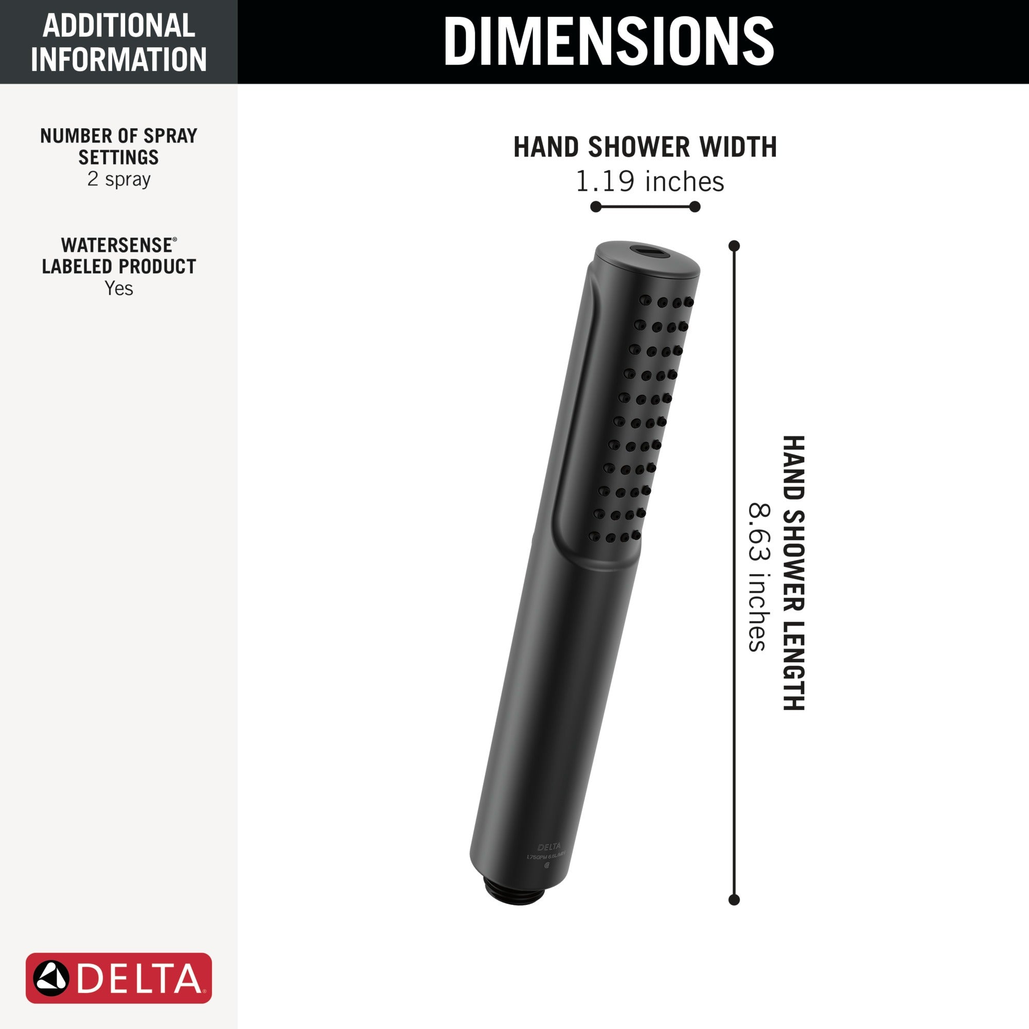 Delta Universal Showering Components 2-Setting Hand Shower with ProClean™ Spray