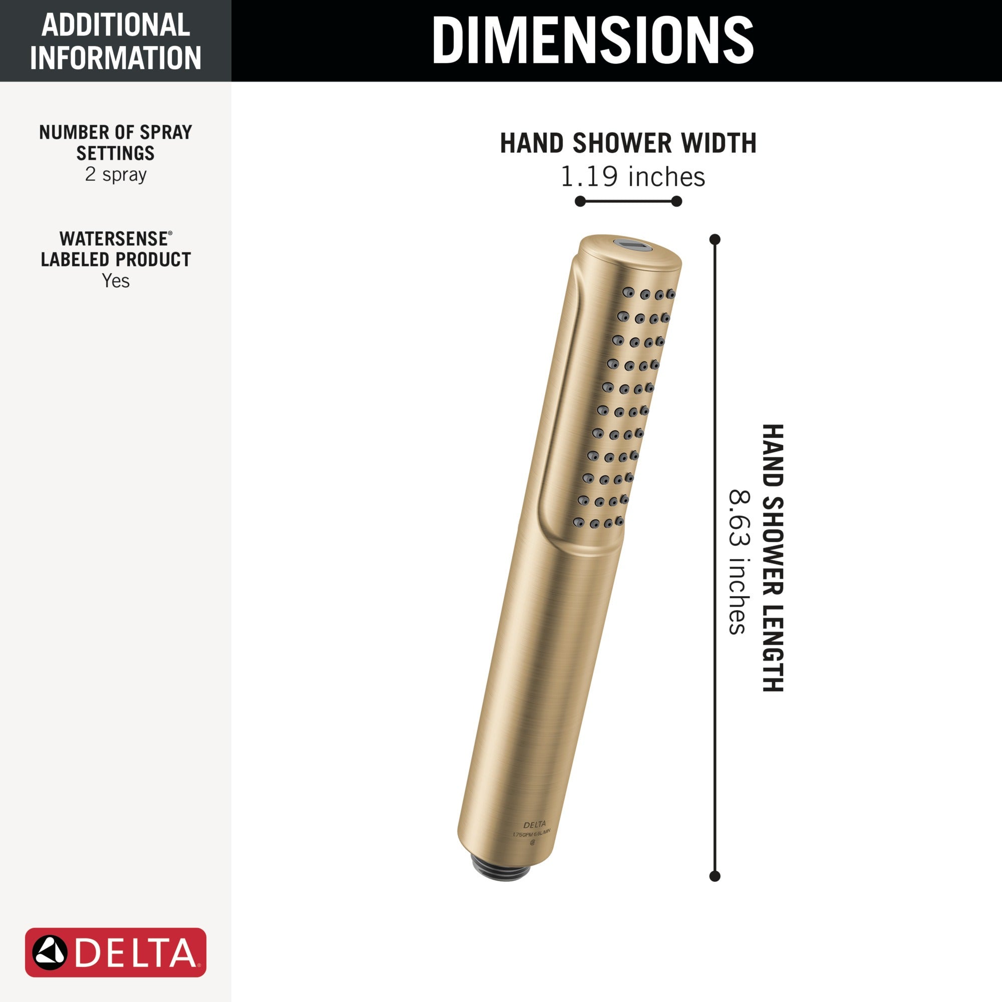 Delta Universal Showering Components 2-Setting Hand Shower with ProClean™ Spray