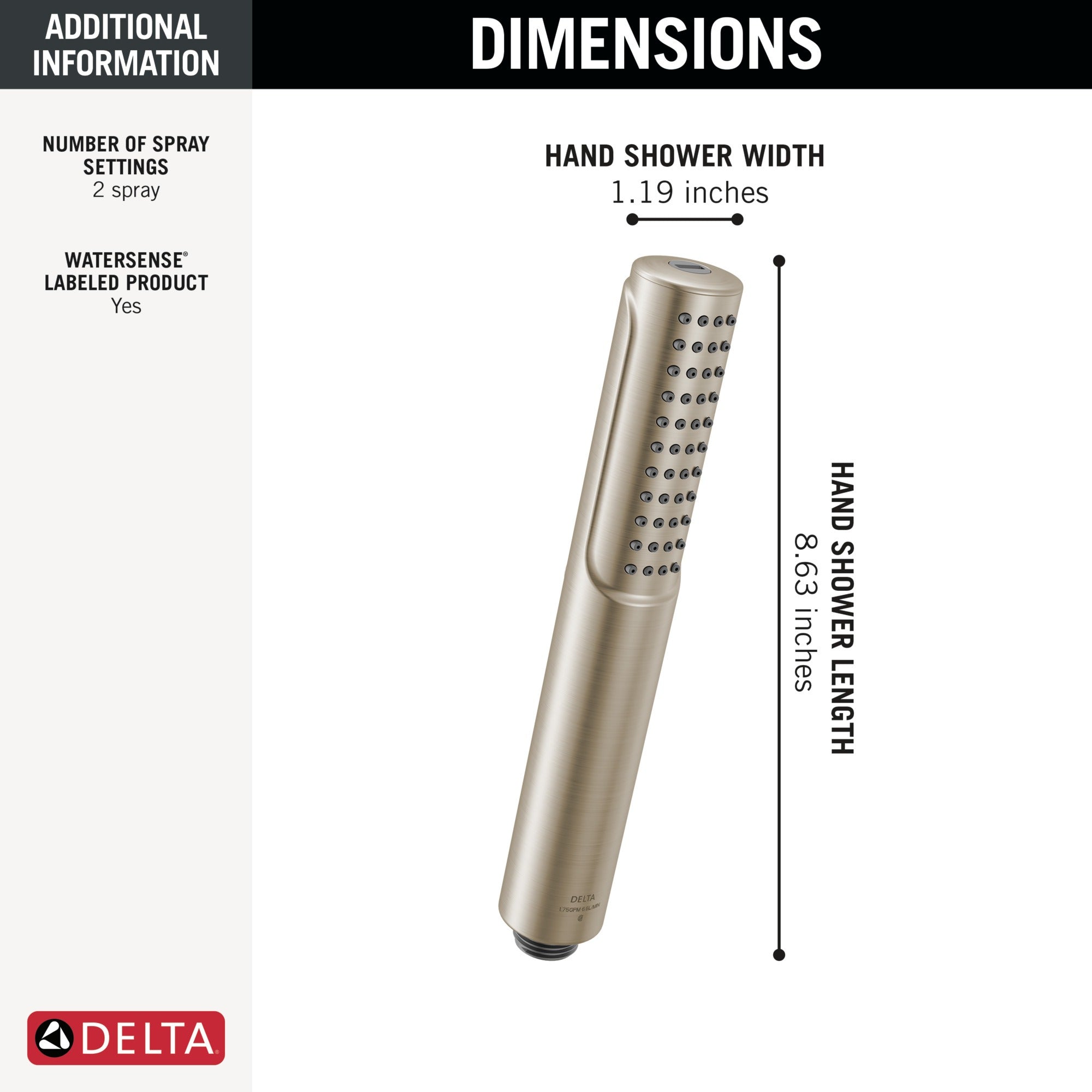 Delta Universal Showering Components 2-Setting Hand Shower with ProClean™ Spray