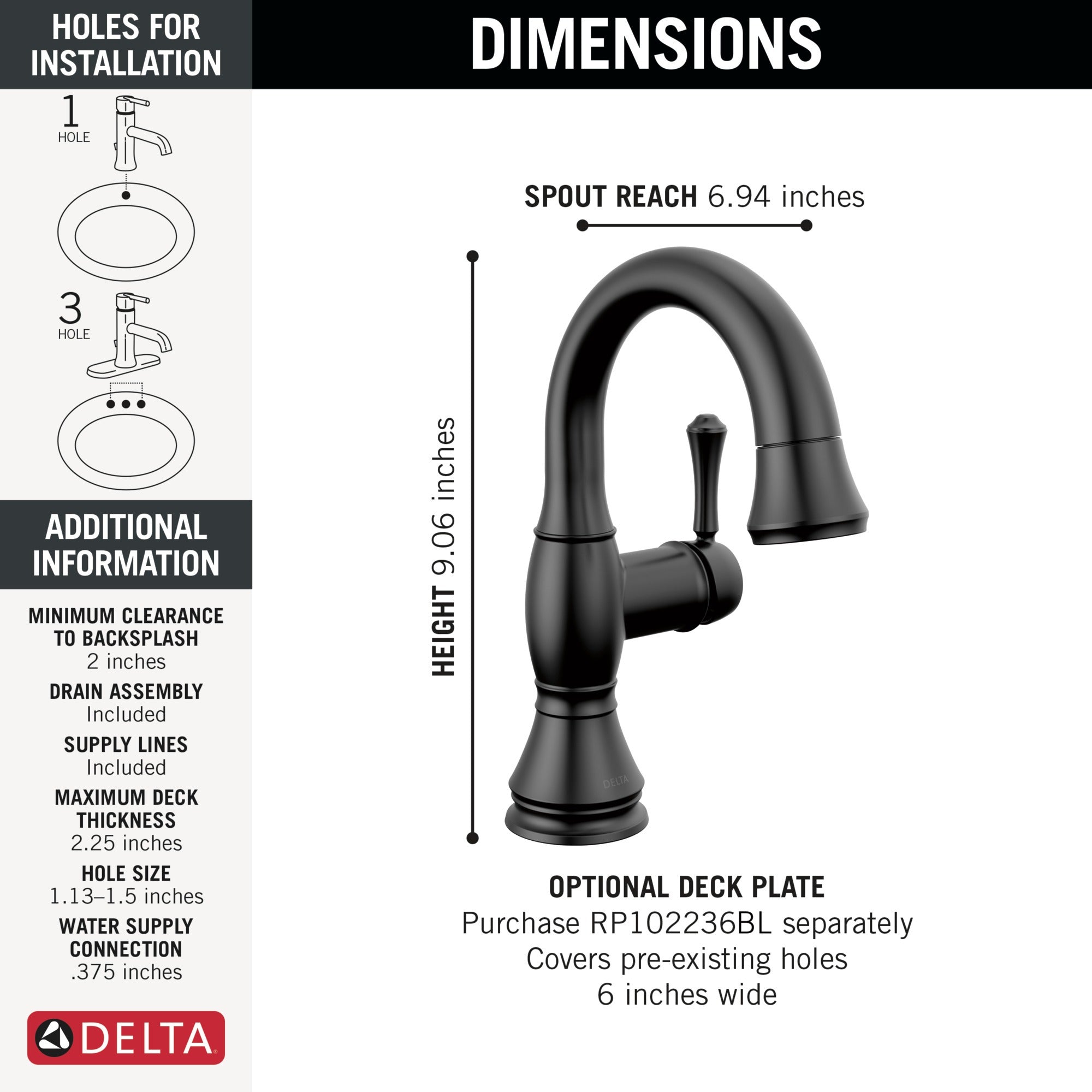 Delta Cassidy® Single Handle Pull Down Bathroom Faucet