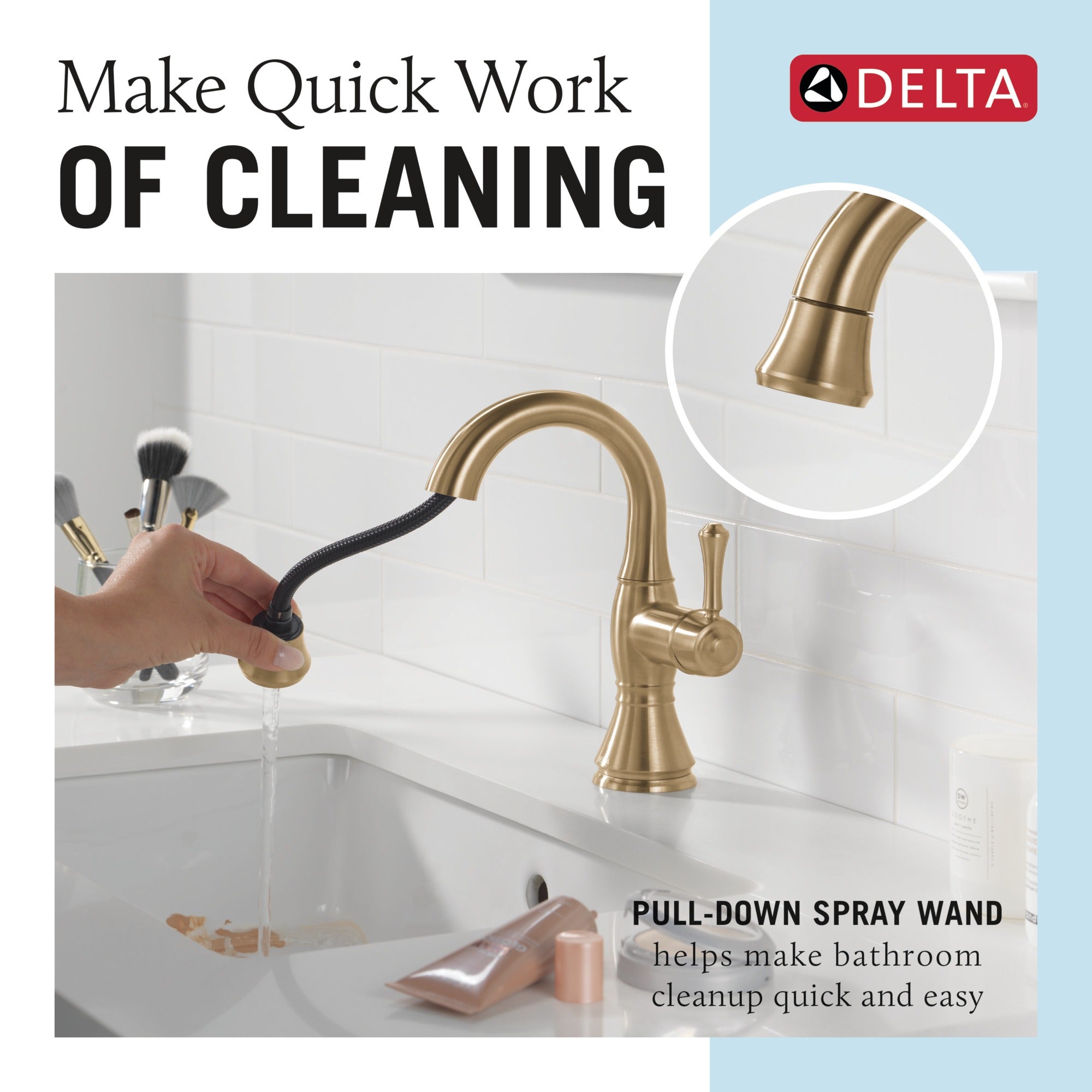Delta Cassidy® Single Handle Pull Down Bathroom Faucet