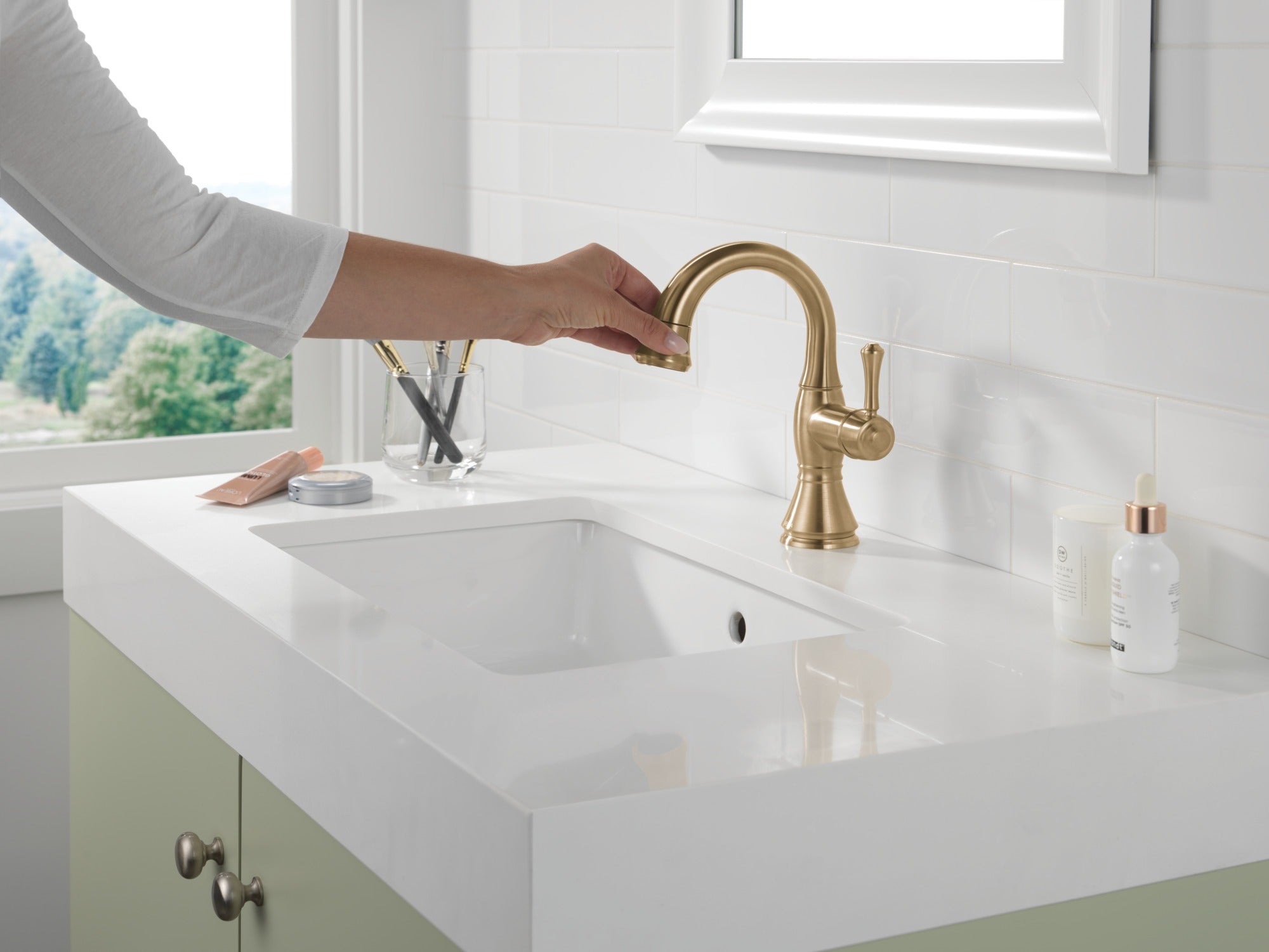 Delta Cassidy® Single Handle Pull Down Bathroom Faucet