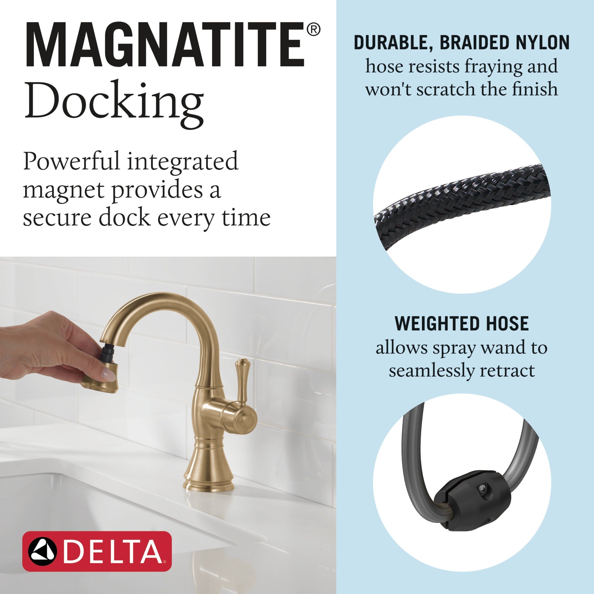 Delta Cassidy® Single Handle Pull Down Bathroom Faucet