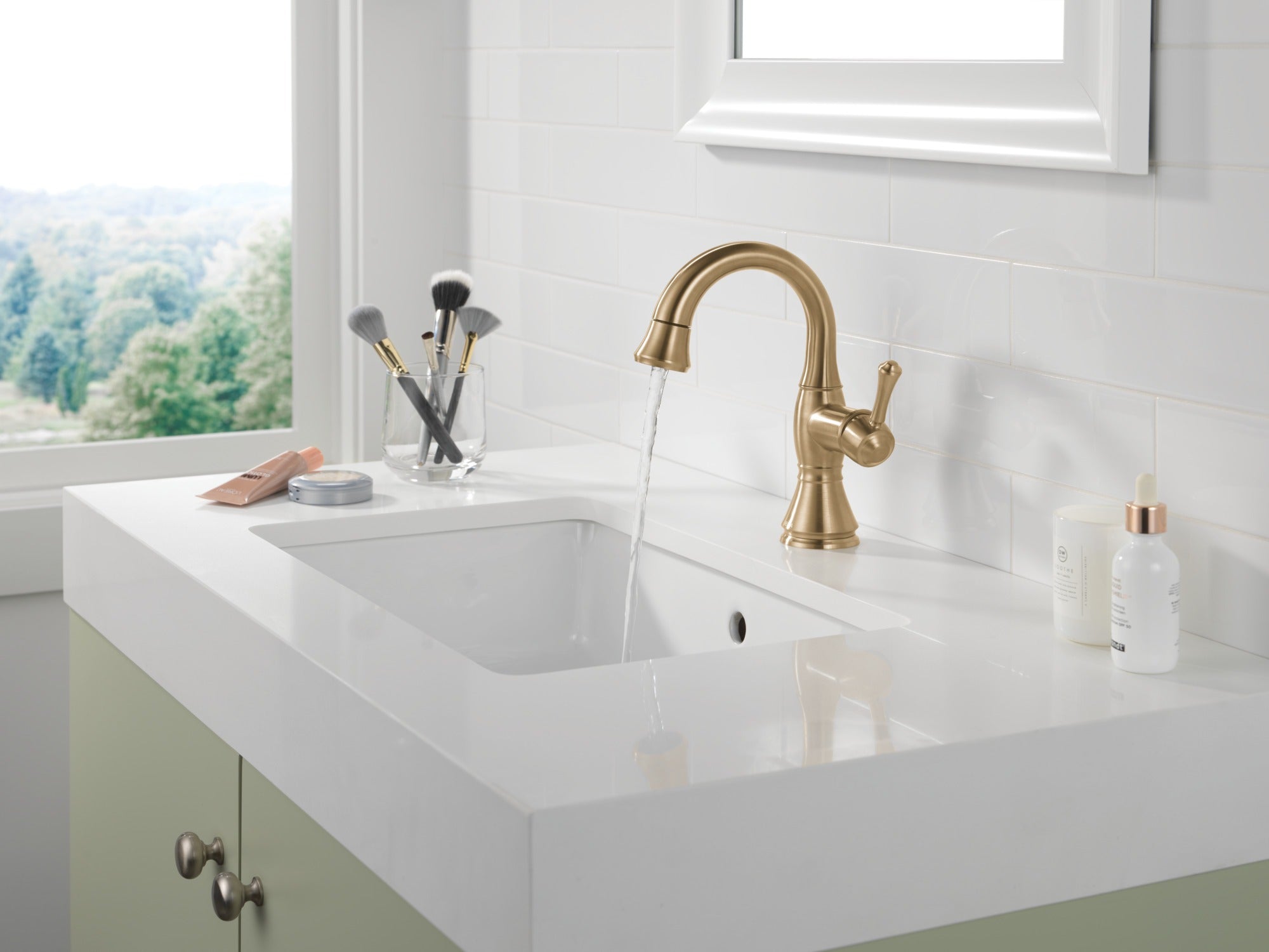 Delta Cassidy® Single Handle Pull Down Bathroom Faucet