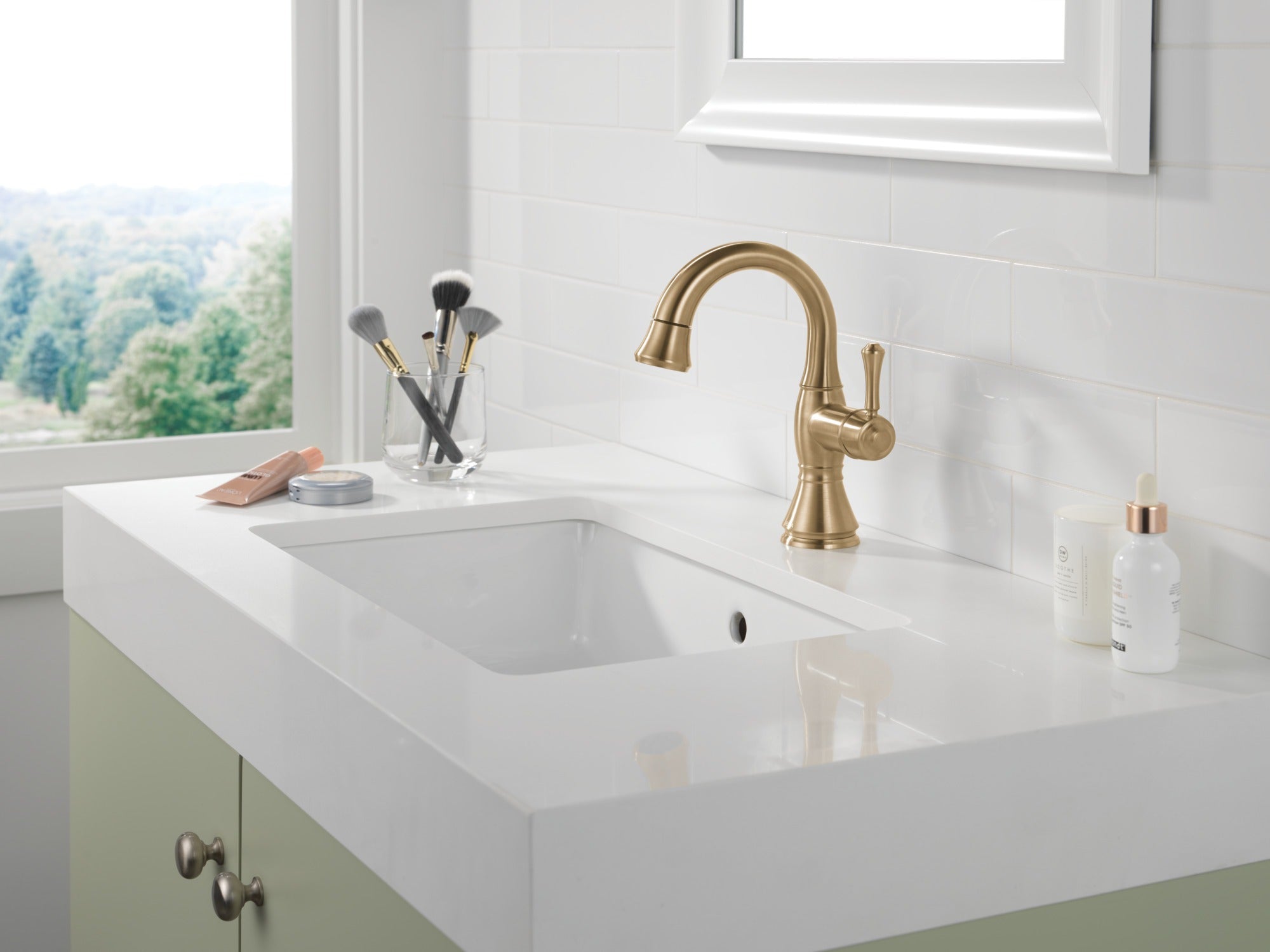 Delta Cassidy® Single Handle Pull Down Bathroom Faucet