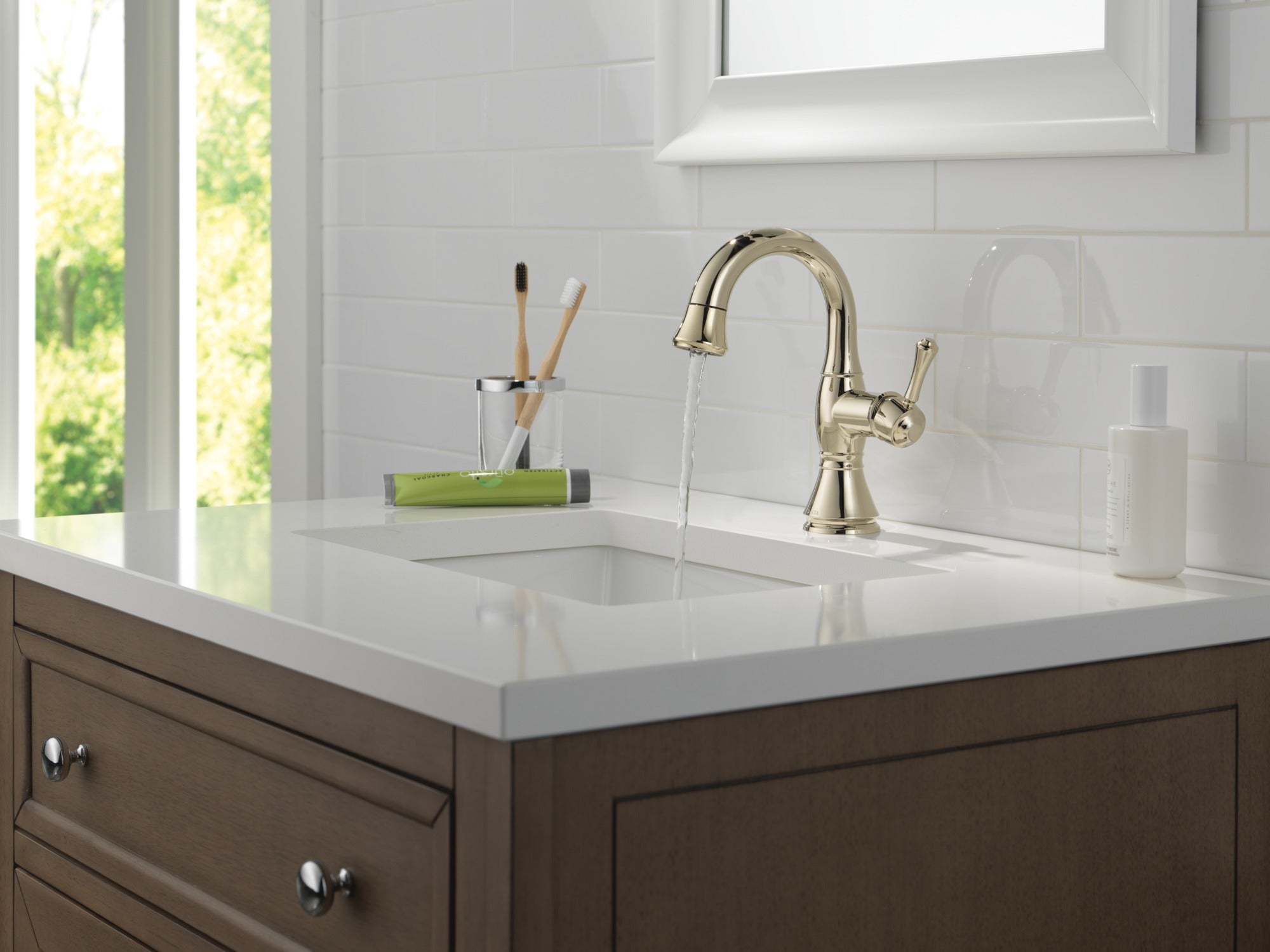 Delta Cassidy® Single Handle Pull Down Bathroom Faucet