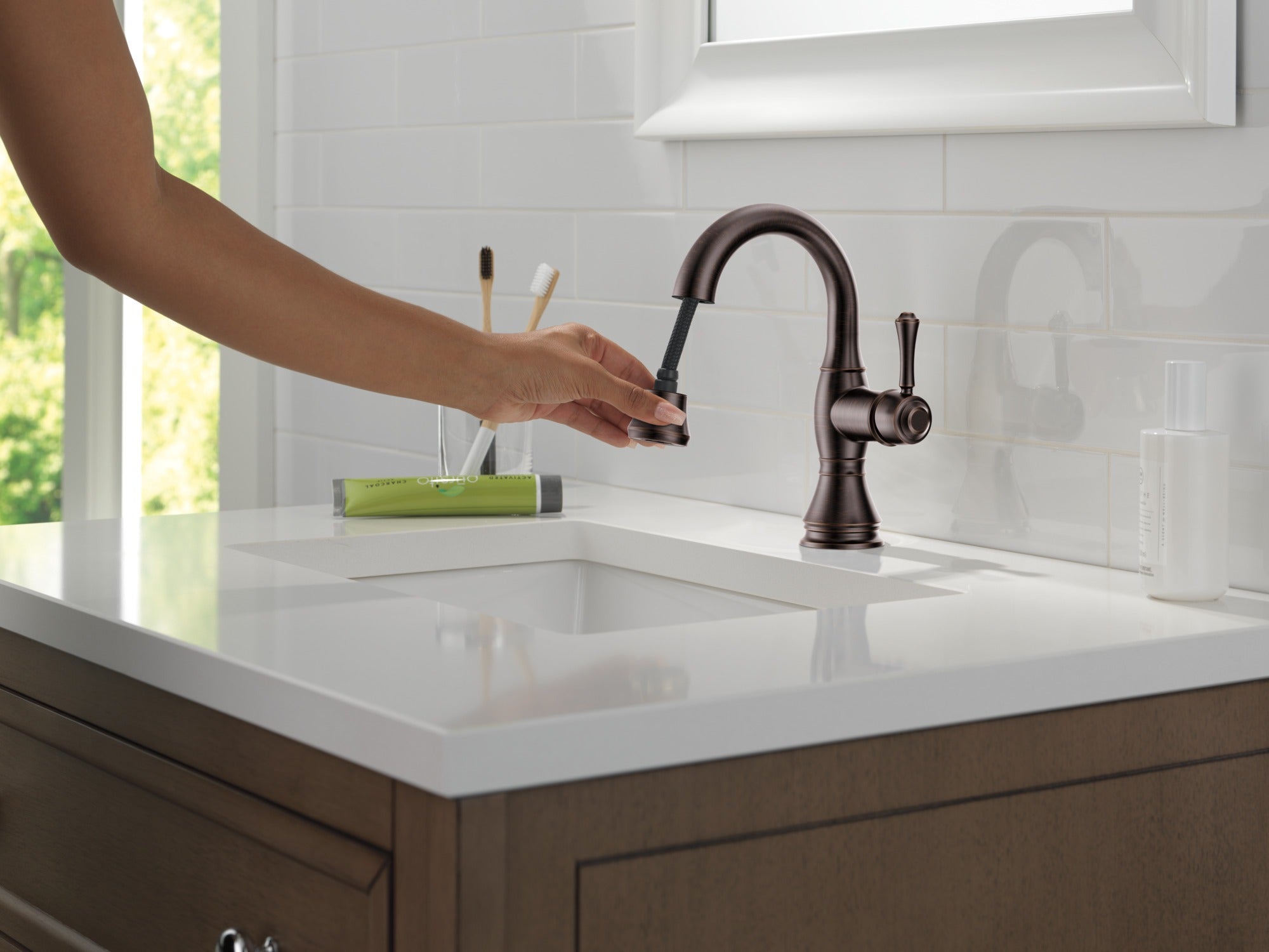 Delta Cassidy® Single Handle Pull Down Bathroom Faucet