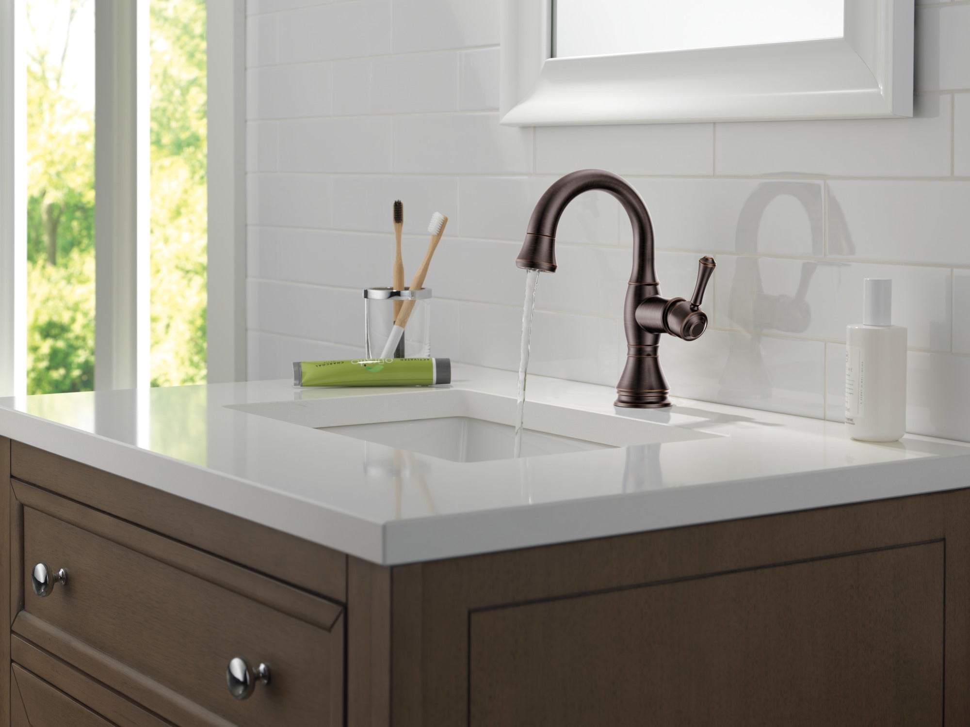 Delta Cassidy® Single Handle Pull Down Bathroom Faucet