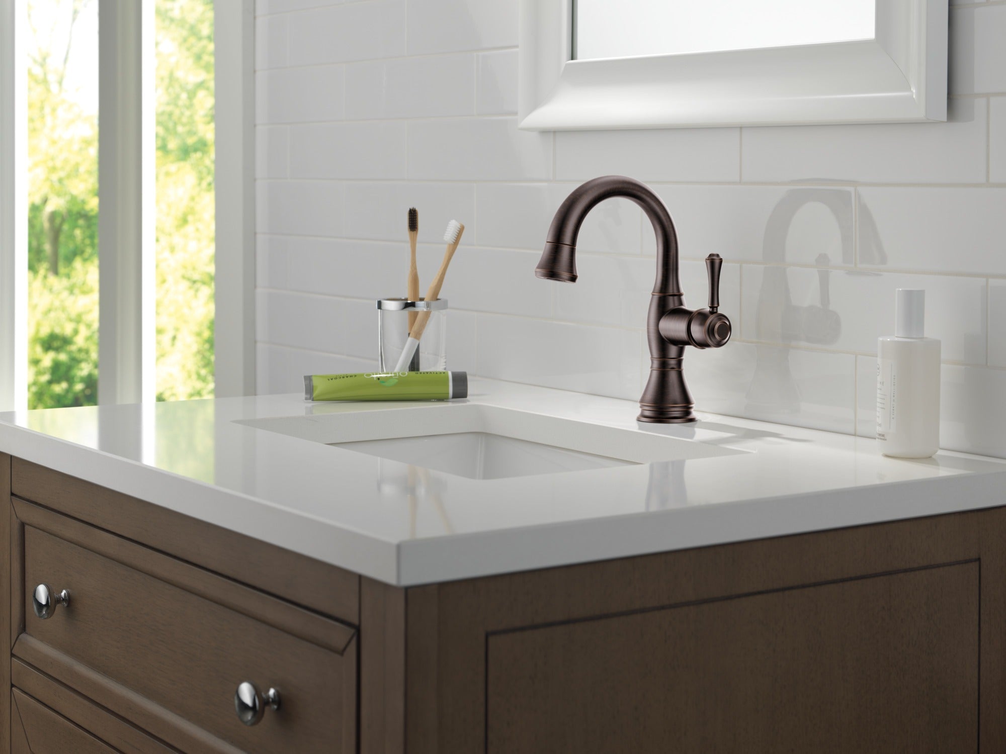 Delta Cassidy® Single Handle Pull Down Bathroom Faucet