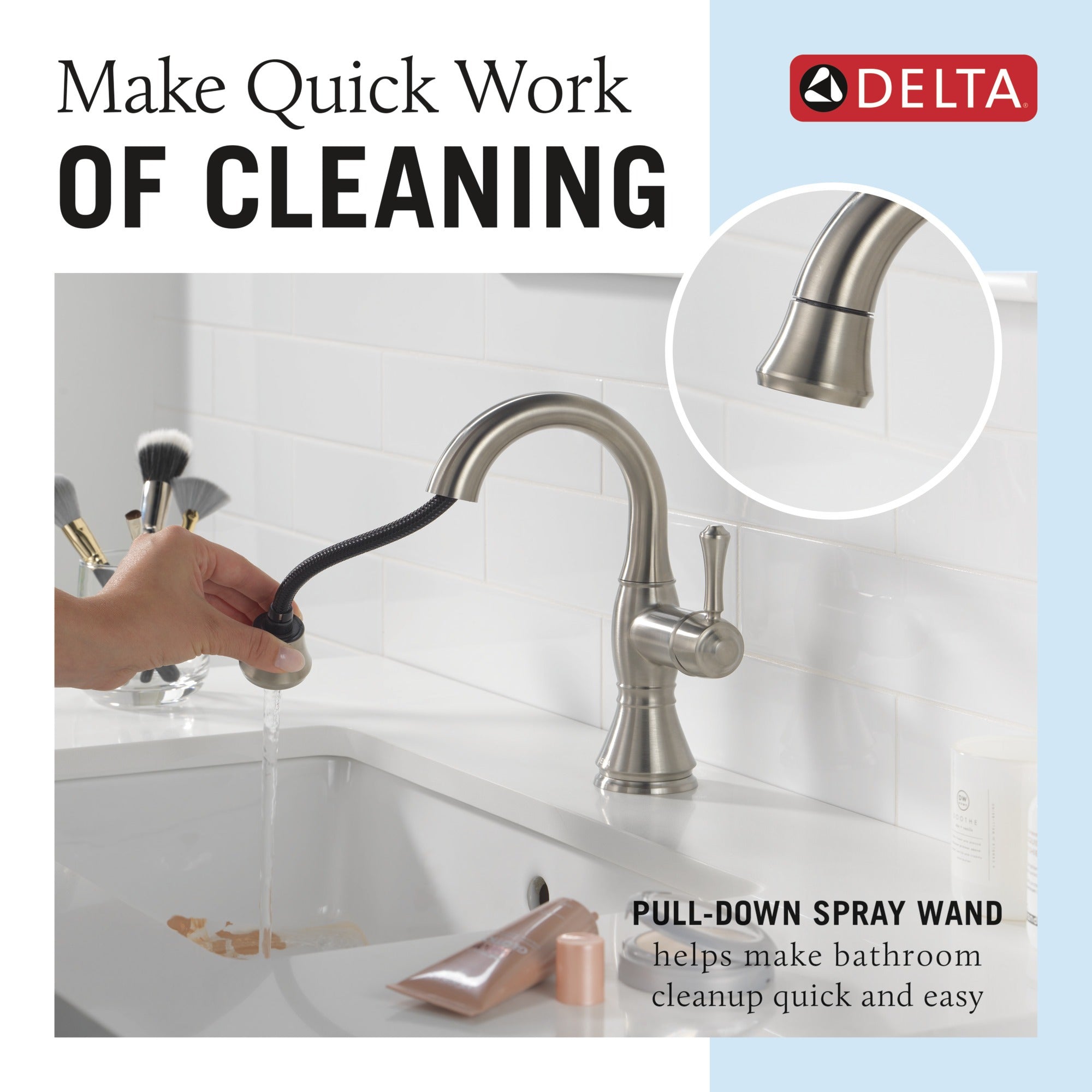 Delta Cassidy® Single Handle Pull Down Bathroom Faucet