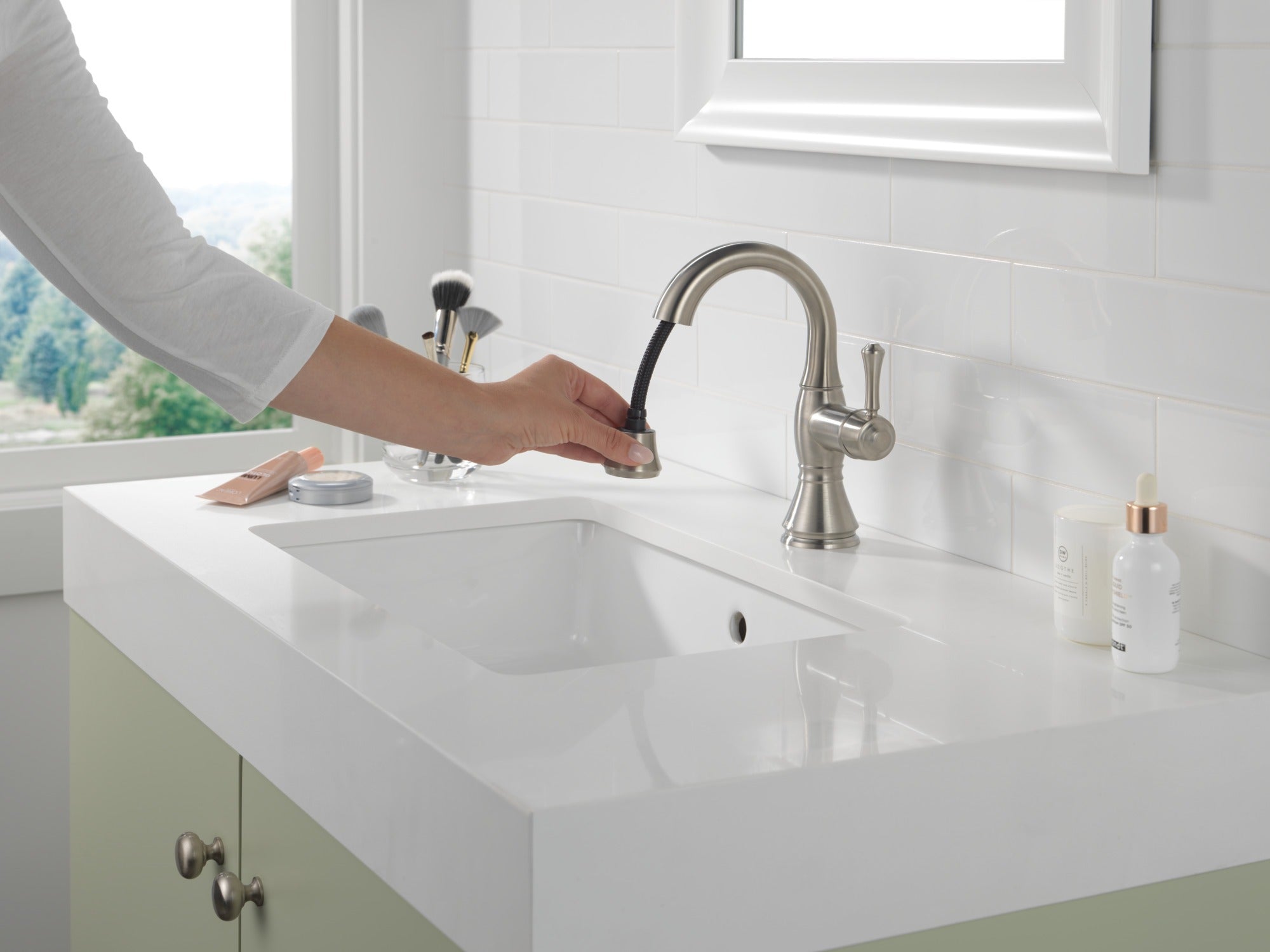 Delta Cassidy® Single Handle Pull Down Bathroom Faucet