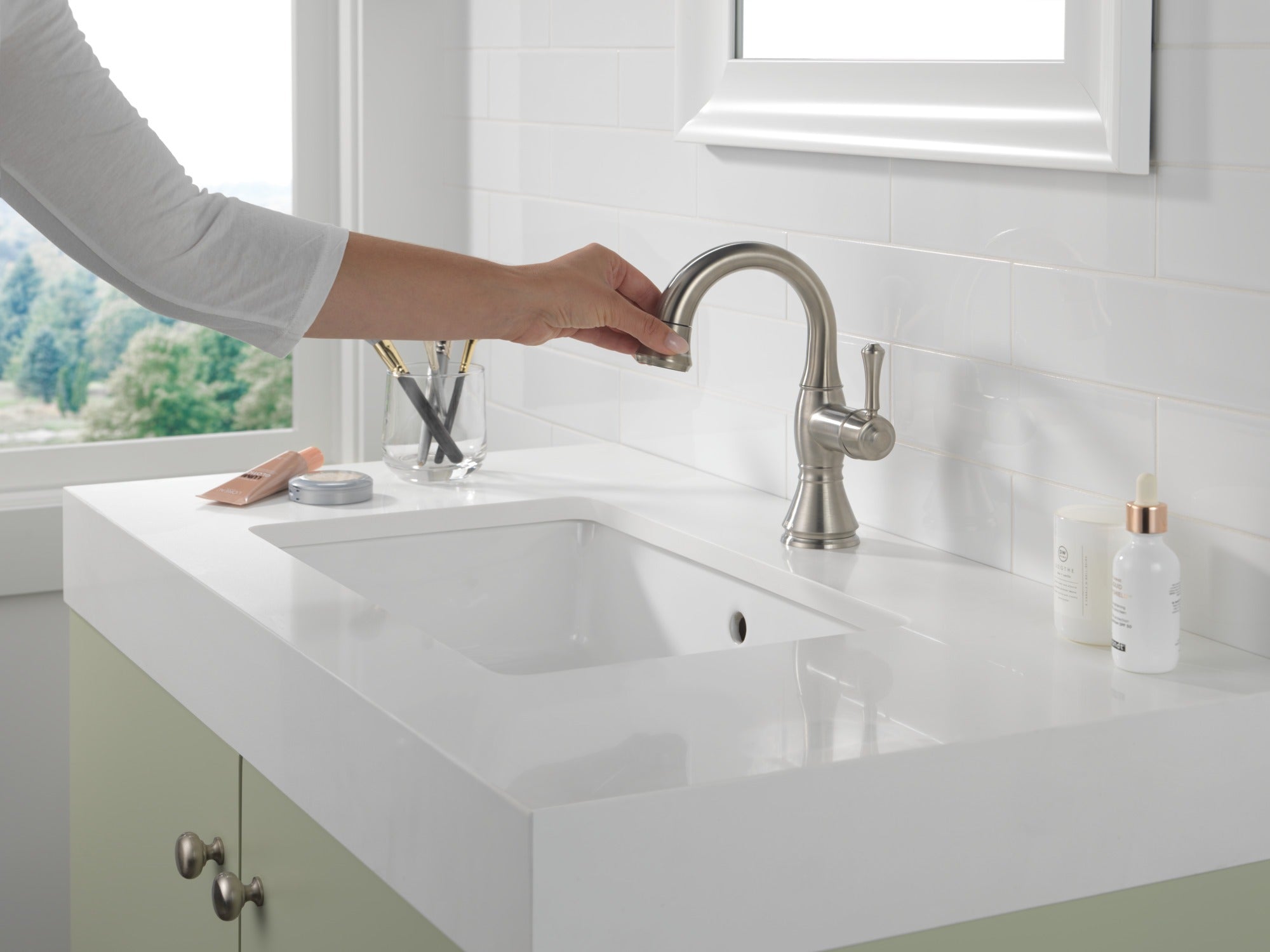Delta Cassidy® Single Handle Pull Down Bathroom Faucet