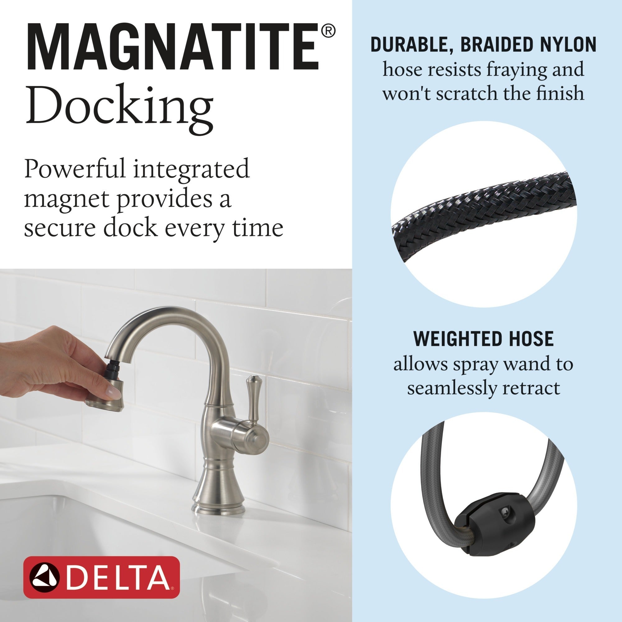 Delta Cassidy® Single Handle Pull Down Bathroom Faucet