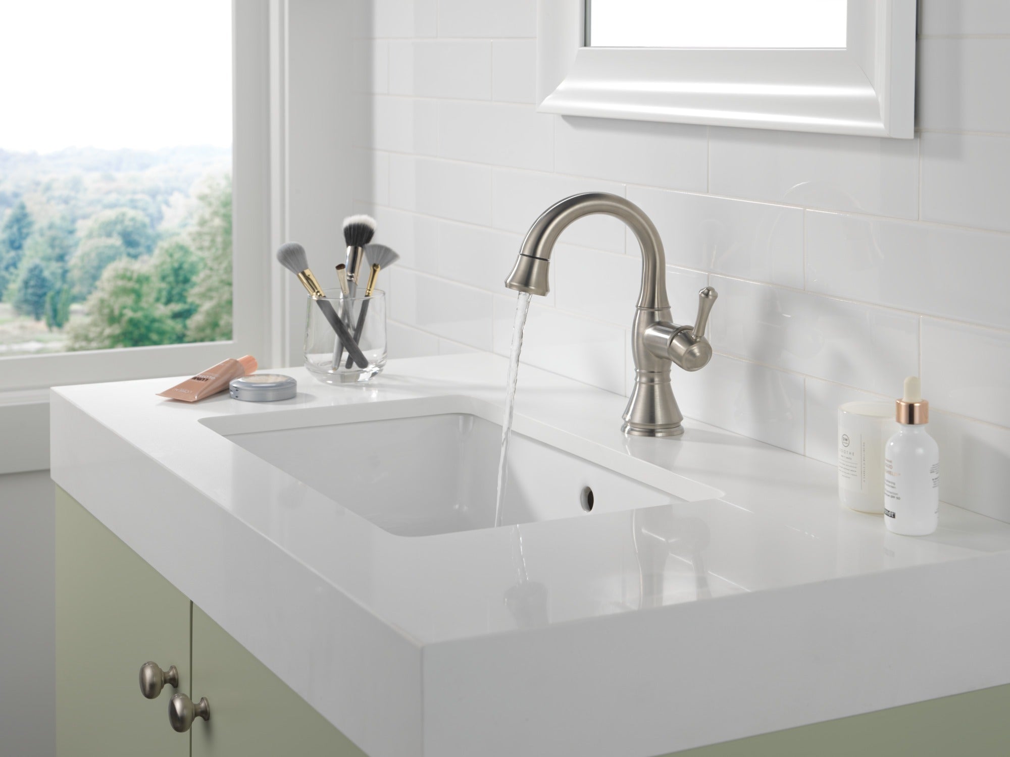 Delta Cassidy® Single Handle Pull Down Bathroom Faucet