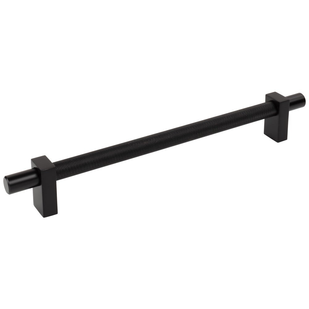 96 mm Center-to-Center Satin Nickel Larkin 3 Knurled Center Cabinet Bar Pull