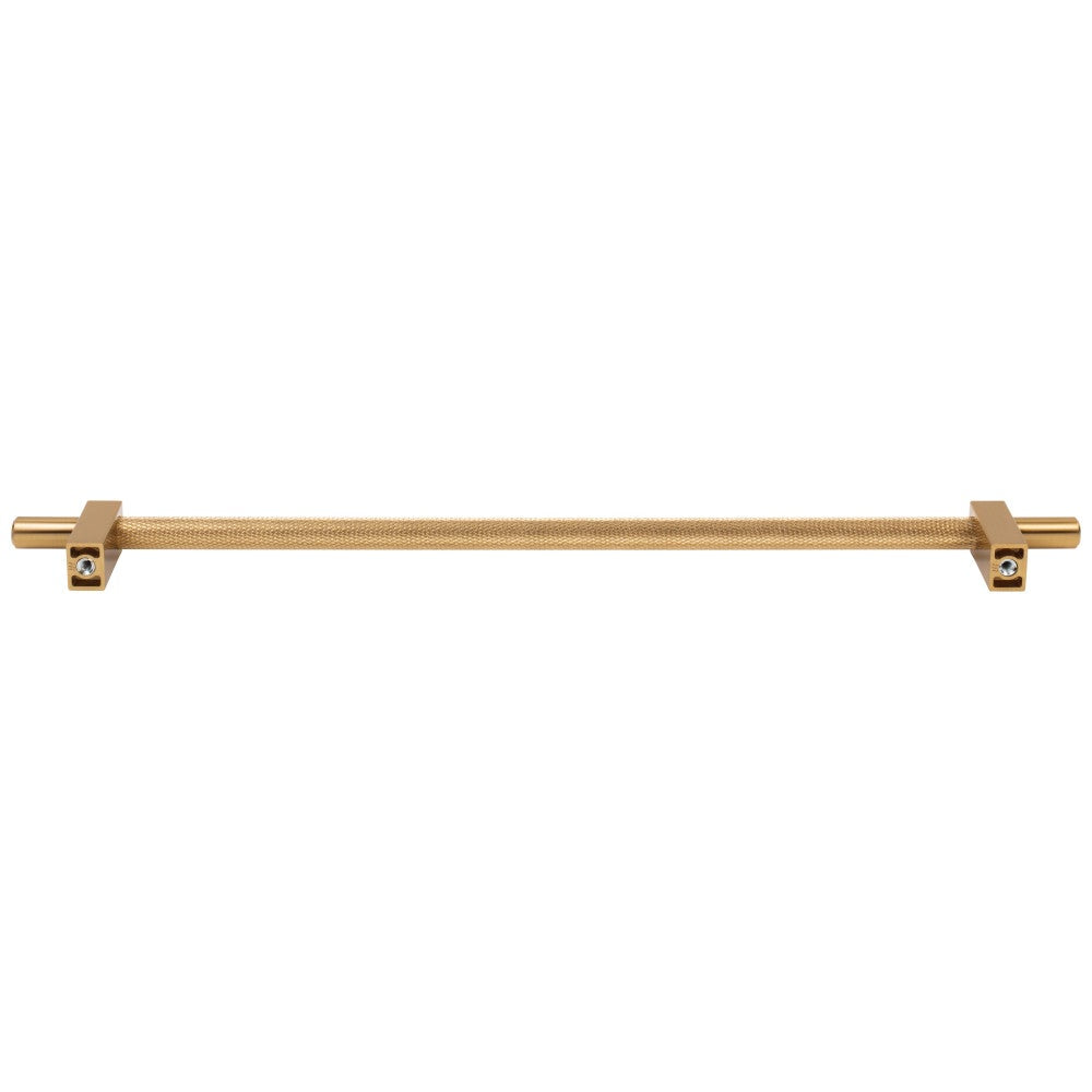 96 mm Center-to-Center Satin Nickel Larkin 3 Knurled Center Cabinet Bar Pull