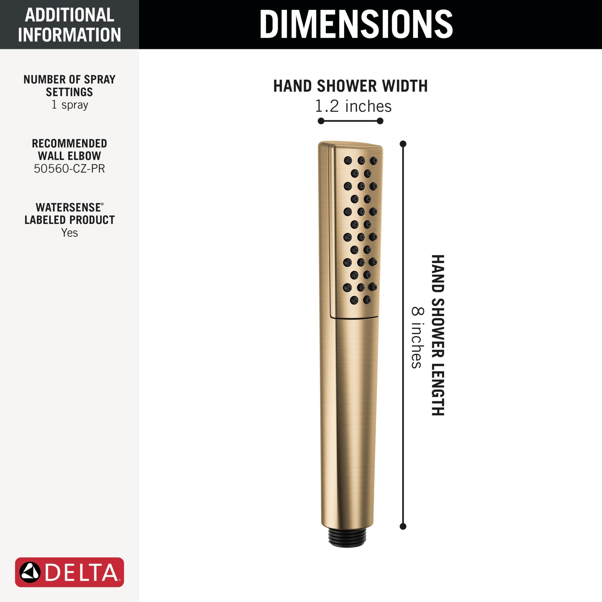 Delta Universal Showering Components Premium Single-Setting Hand Shower