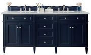 James Martin Brittany 72" Double Vanity in Victory Bleu with 3cm Countertop and FreePower Wireless Charger