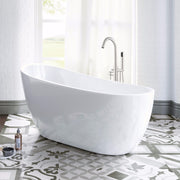 WOODBRIDGE 54" Acrylic Freestanding Bathtub Contemporary Soaking Tub with Drain & Overflow, B0006