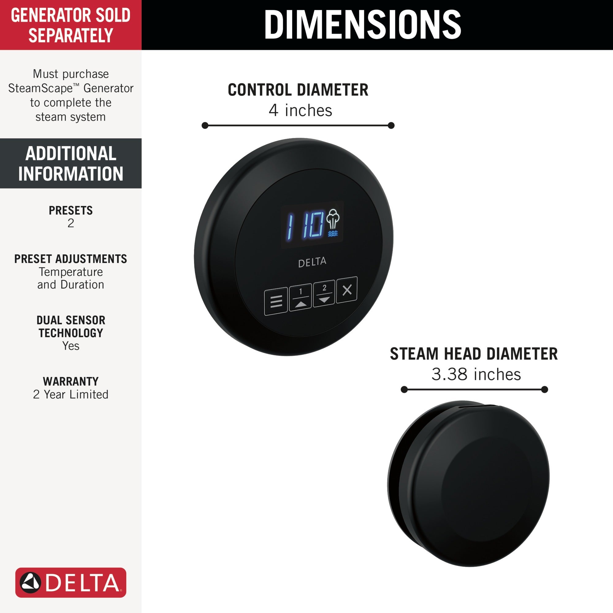 Delta Universal Showering Components Round Steam Package