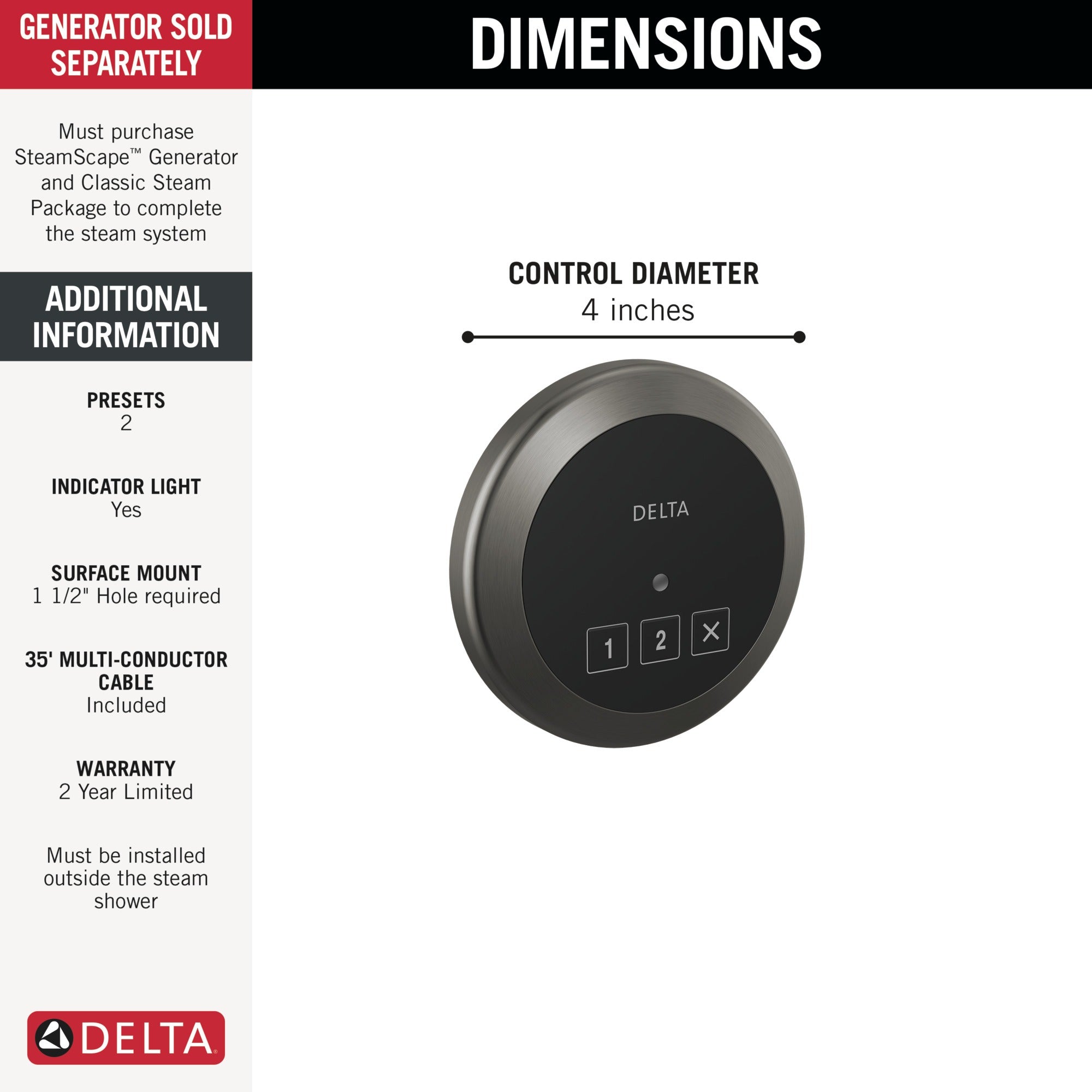 Delta Universal Showering Components Round Exterior Steam Control